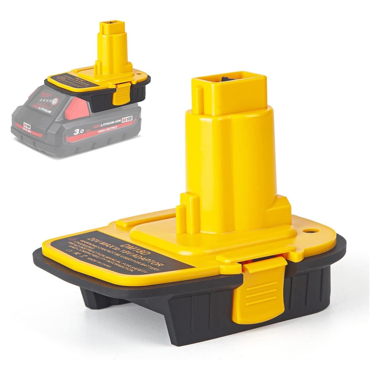 DM18D Converter for DeWalt 18v to 20v Battery Adapter,for Milwaukee M18 18v Batteries Adapter, Convert to DC9096,fit for DeWalt 18v XRP Ni-Cad Cordless Tool,Upgraded Version of DCA1820,with USB port