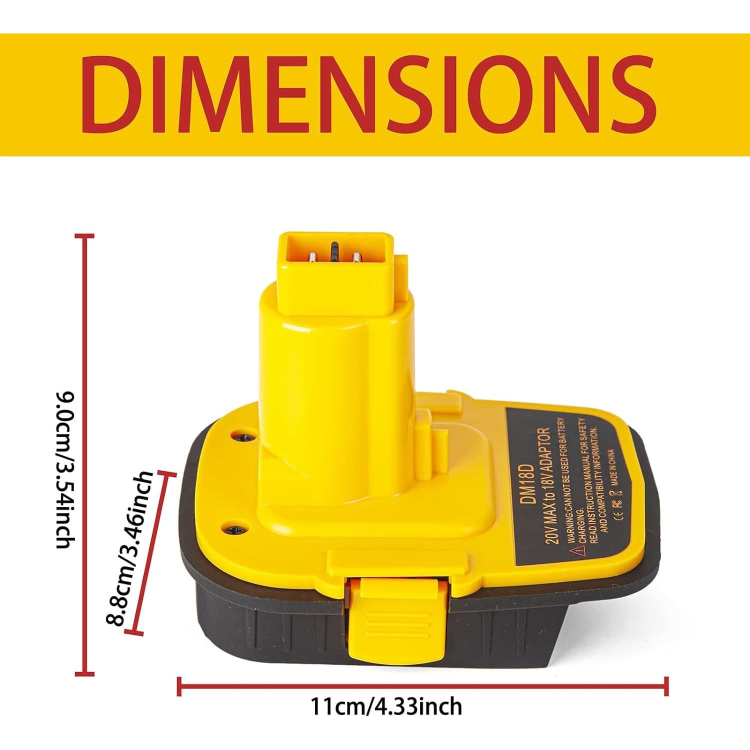DM18D Converter for DeWalt 18v to 20v Battery Adapter,for Milwaukee M18 18v Batteries Adapter, Convert to DC9096,fit for DeWalt 18v XRP Ni-Cad Cordless Tool,Upgraded Version of DCA1820,with USB port