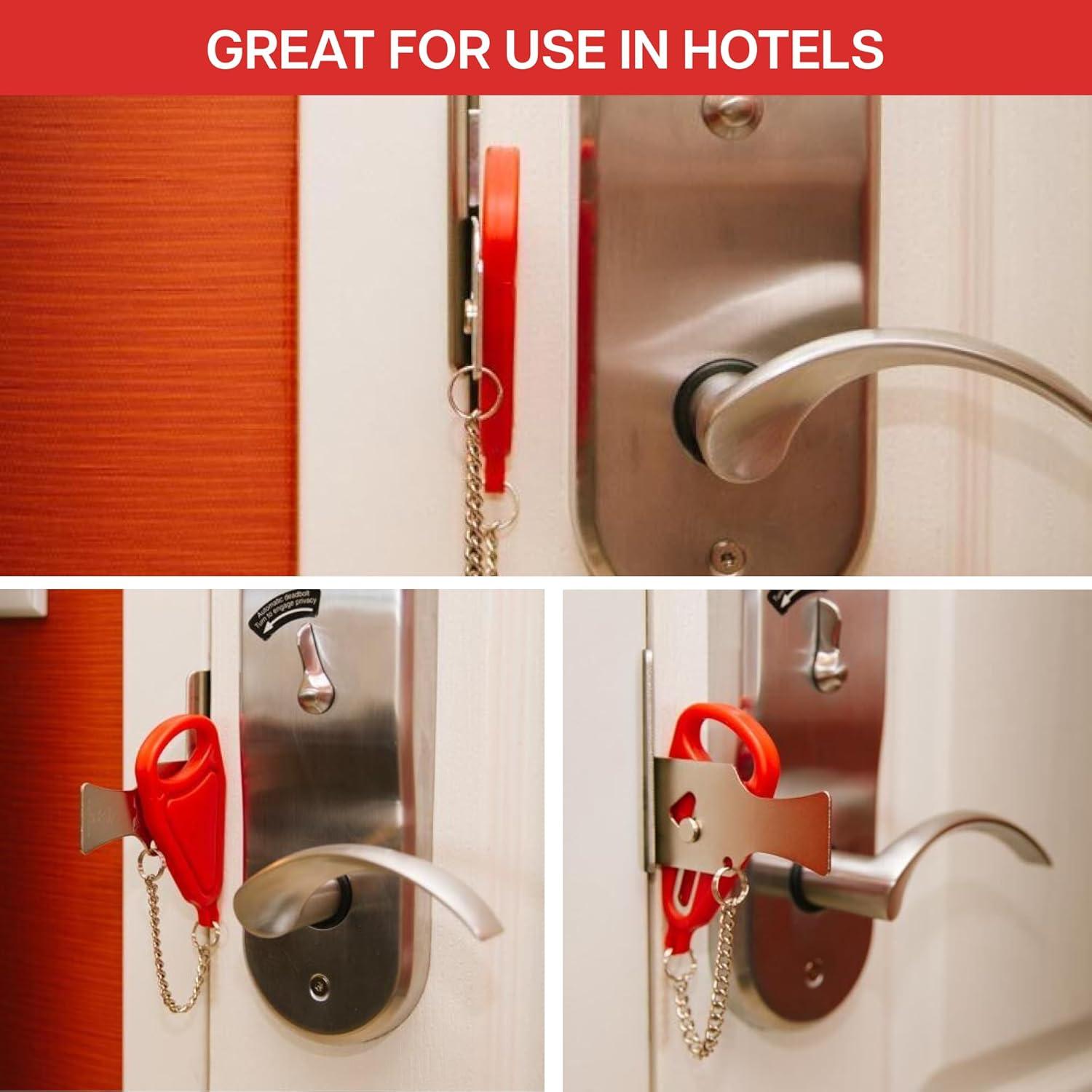 Addalock Candado de Puerta Portátil Rojo - Juego de 2