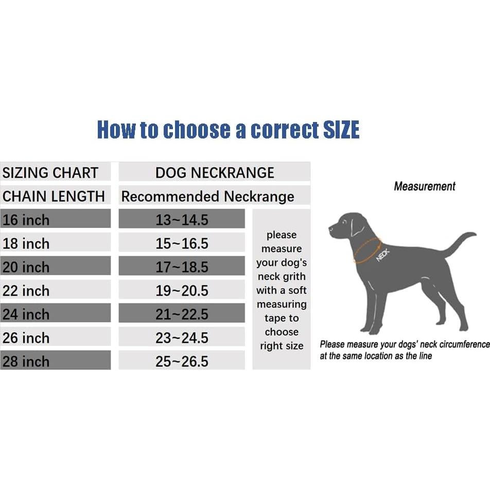 Collar de ahorque para perros SGODA 50.8 cm acero inoxidable