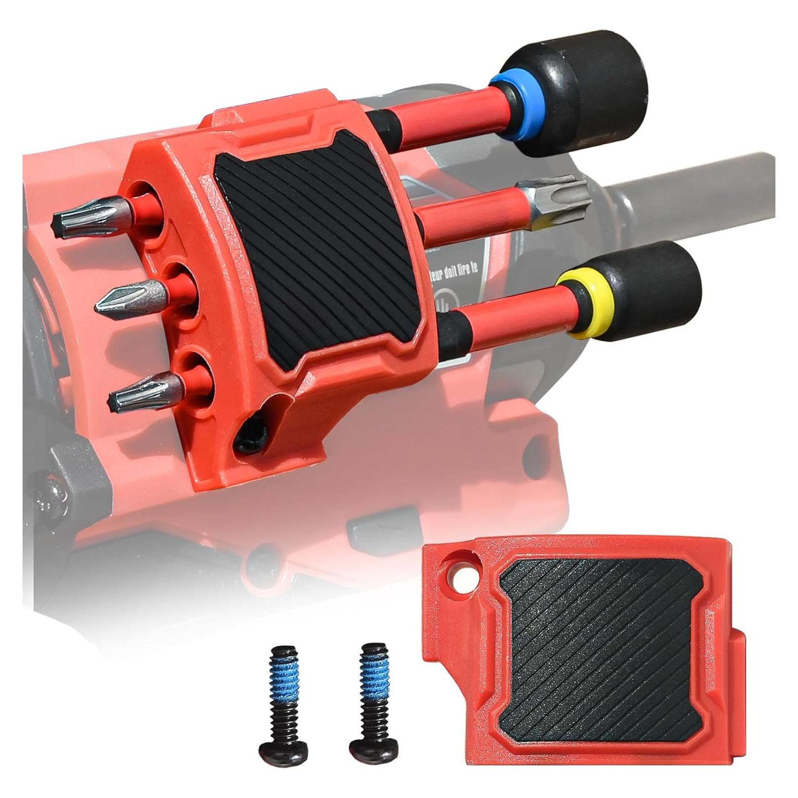 Magnetic Bit Holder for Milwaukee M12 GEN3 Impact Driver, Tool Holder with Two Screws, Red