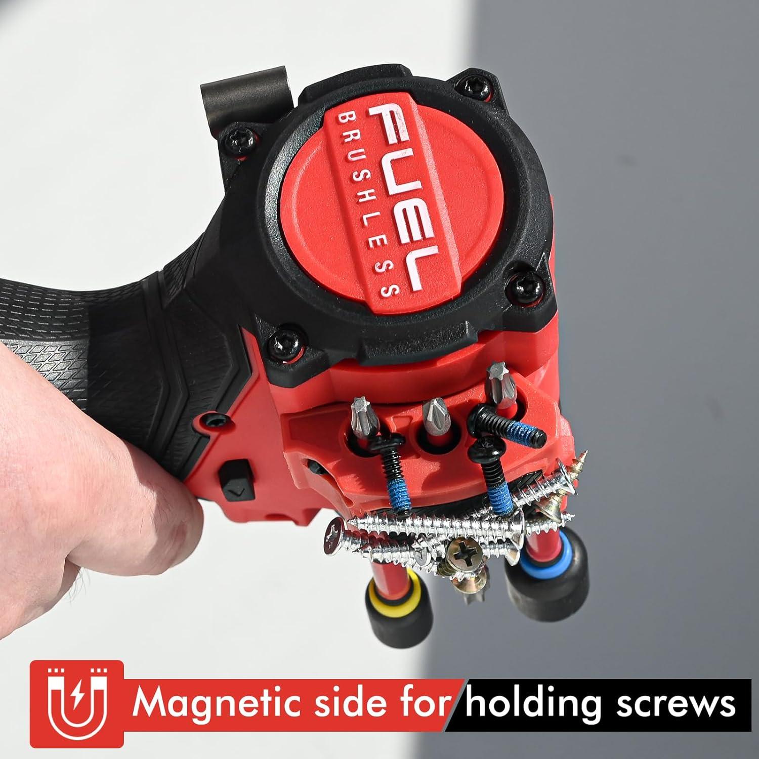 Magnetic Bit Holder for Milwaukee M12 GEN3 Impact Driver, Tool Holder with Two Screws, Red