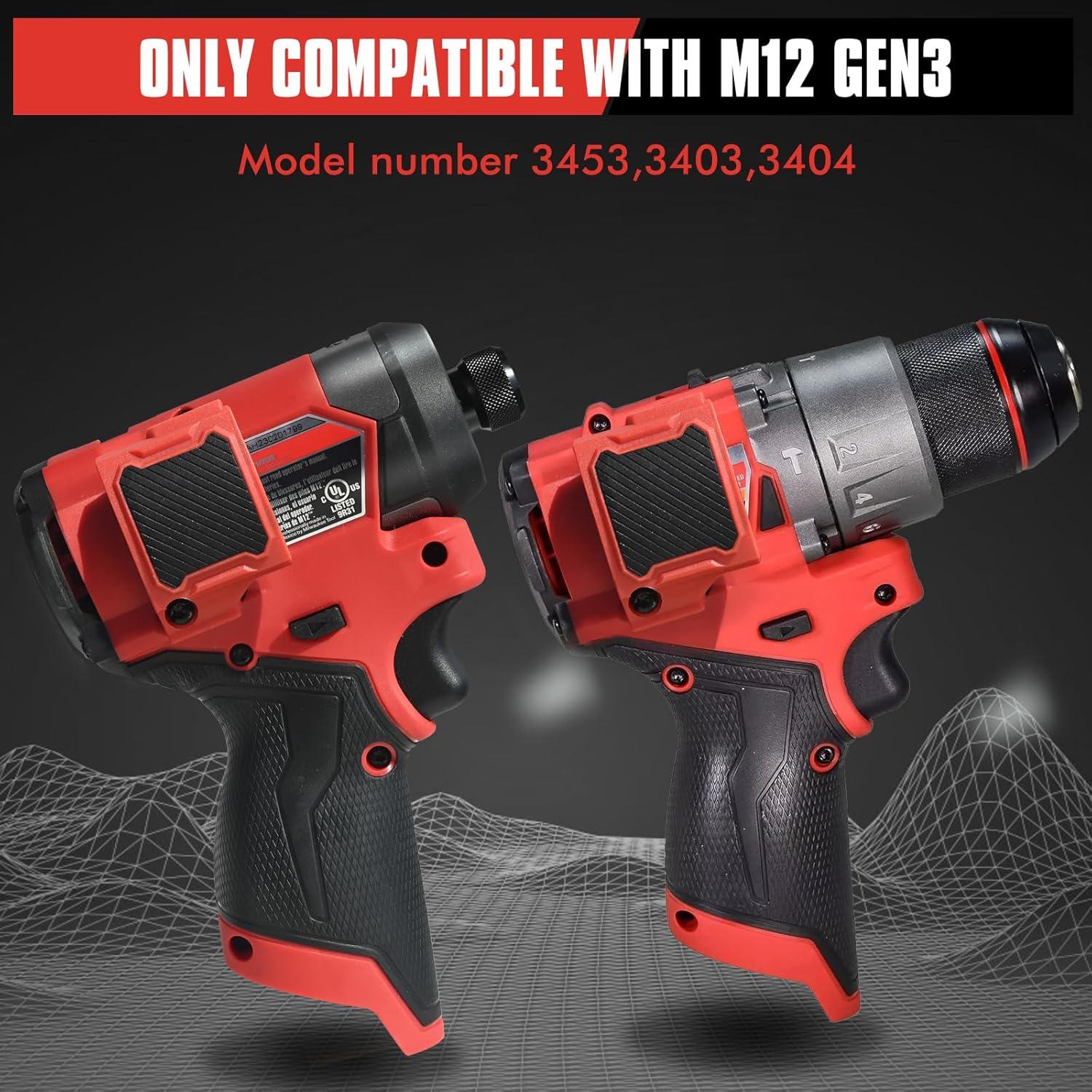 Magnetic Bit Holder for Milwaukee M12 GEN3 Impact Driver, Tool Holder with Two Screws, Red