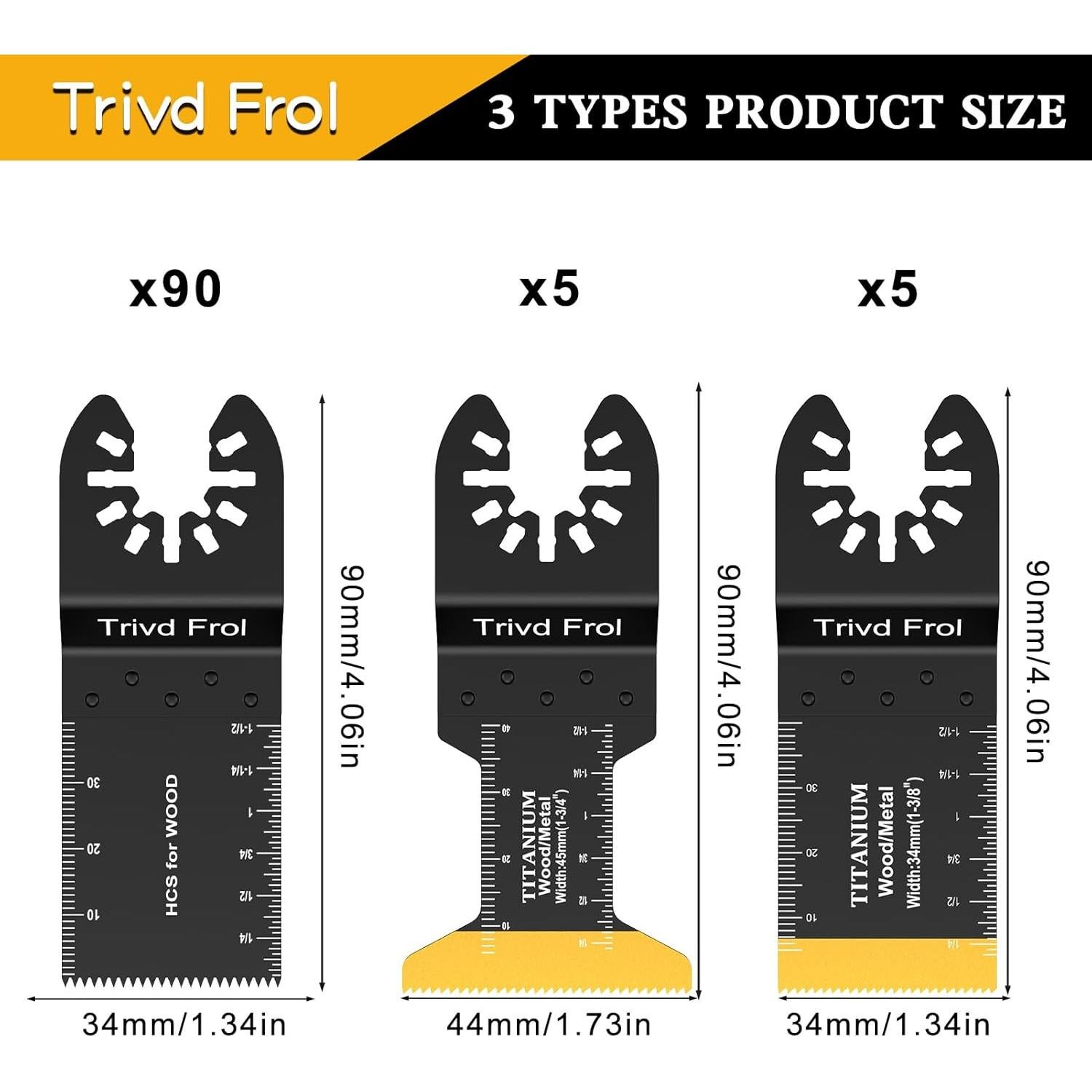 100 Cuchillas de Sierra Oscilante Titanio TrivdPro para Madera Metal