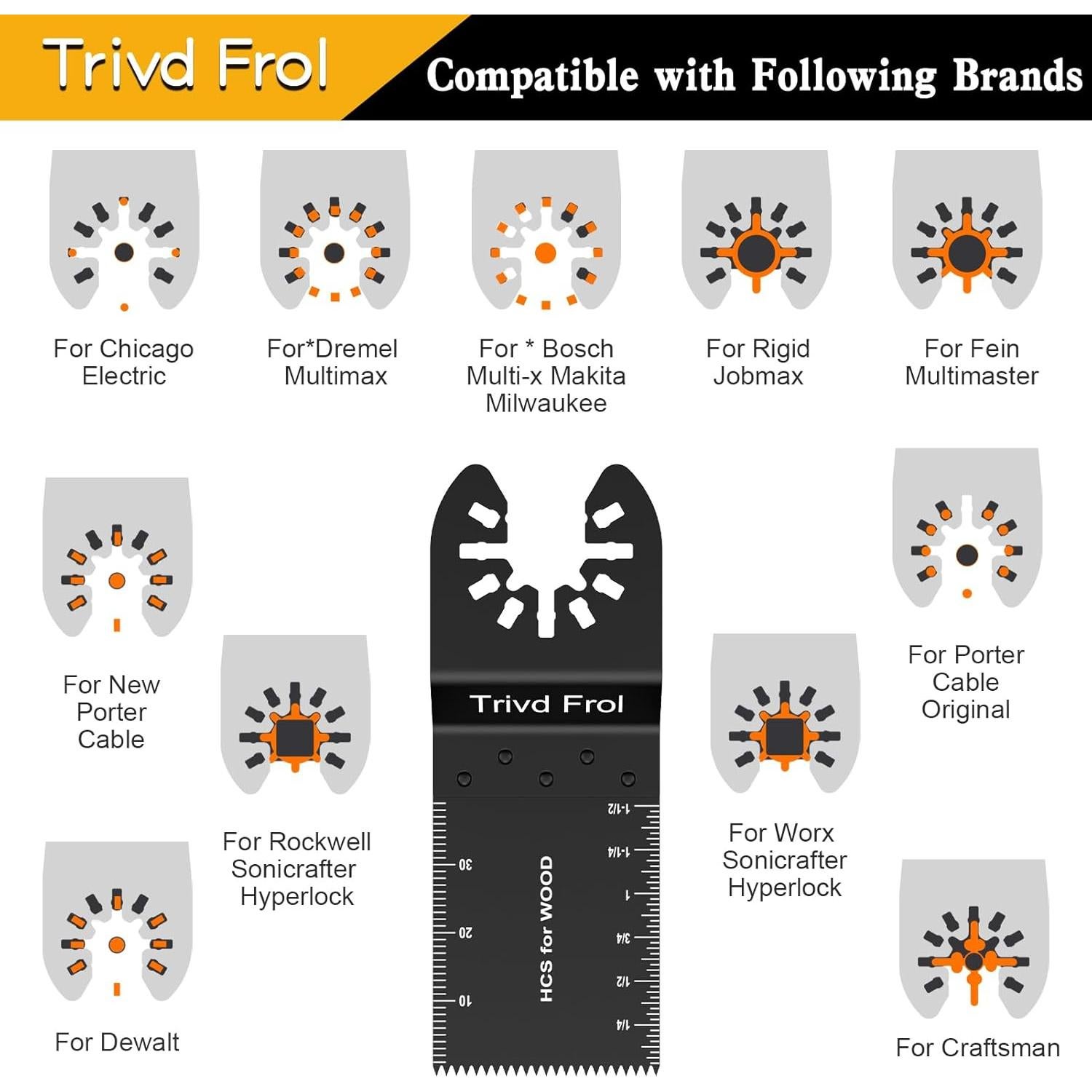 100 Cuchillas de Sierra Oscilante Titanio TrivdPro para Madera Metal