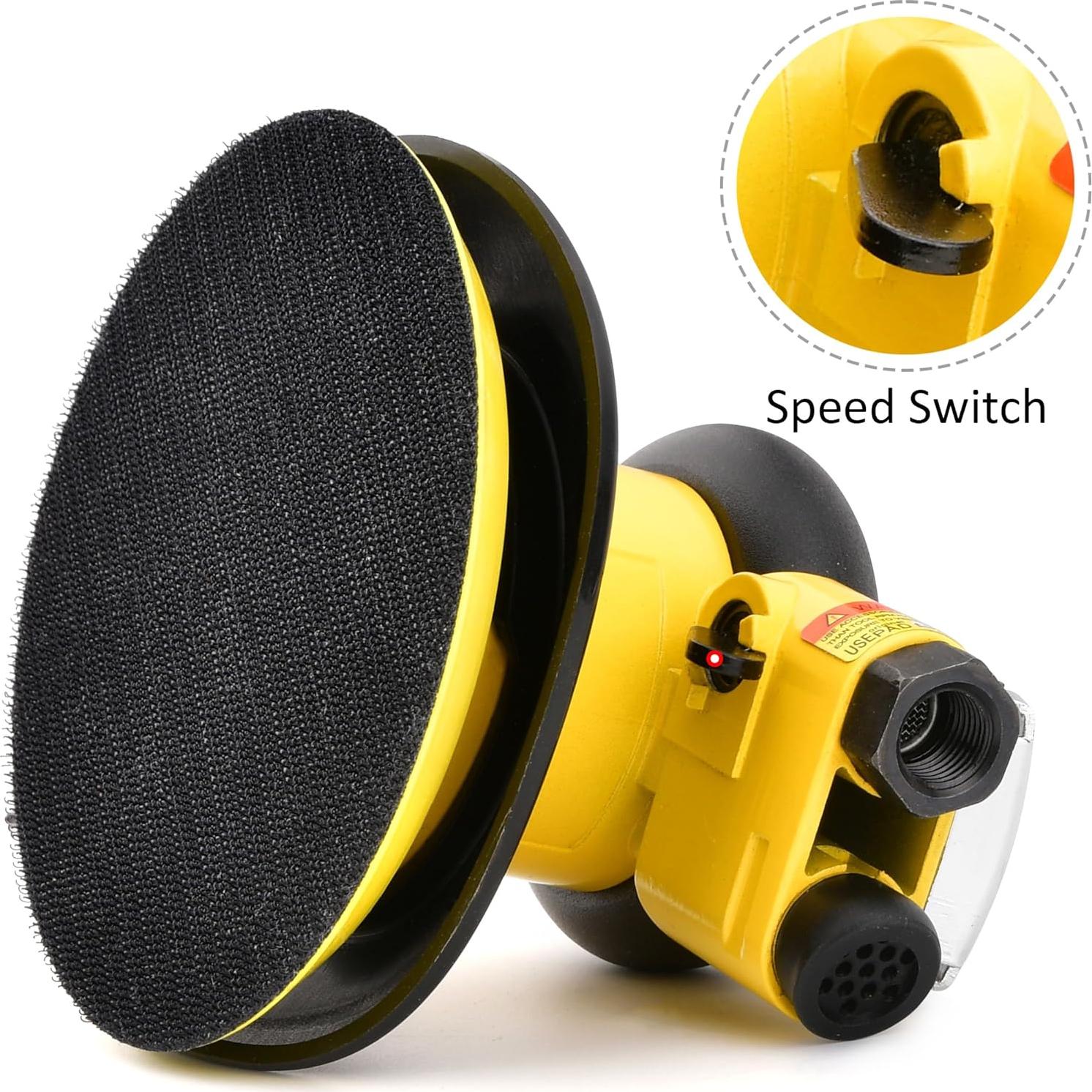 Lijadora Orbital Neumática Gedu 5" Doble Acción Alta Resistencia