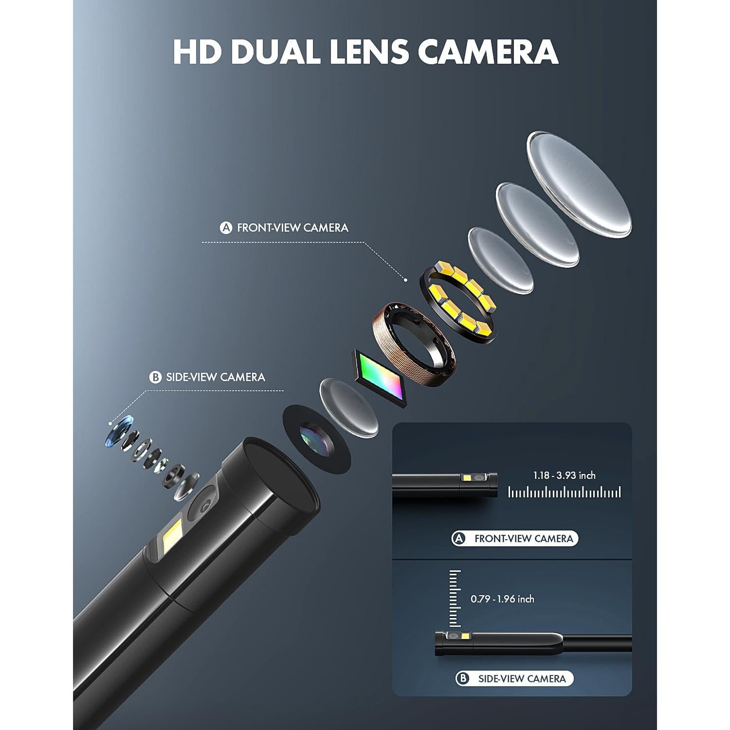 Cámara Endoscópica Doble Lente Anykit 5m IP67 Tipo-C