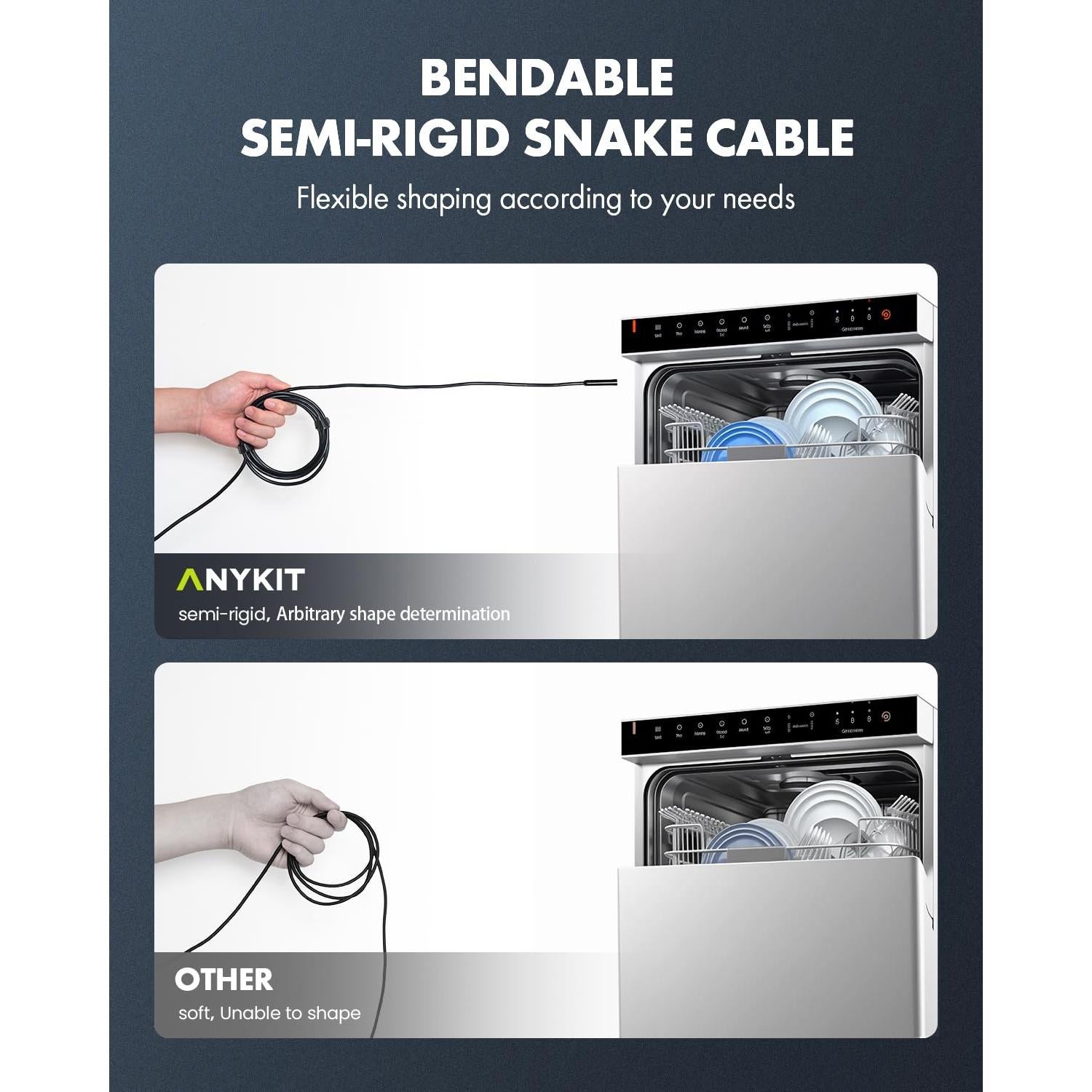 Cámara Endoscópica Doble Lente Anykit 5m IP67 Tipo-C