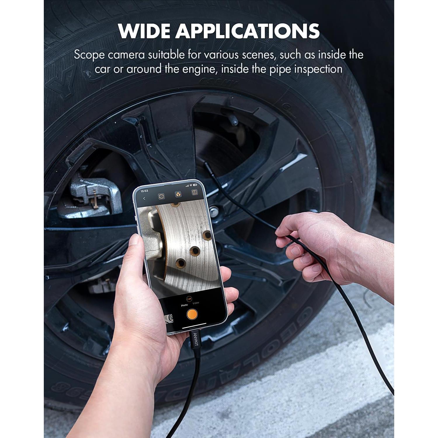 Cámara Endoscópica Doble Lente Anykit 5m IP67 Tipo-C