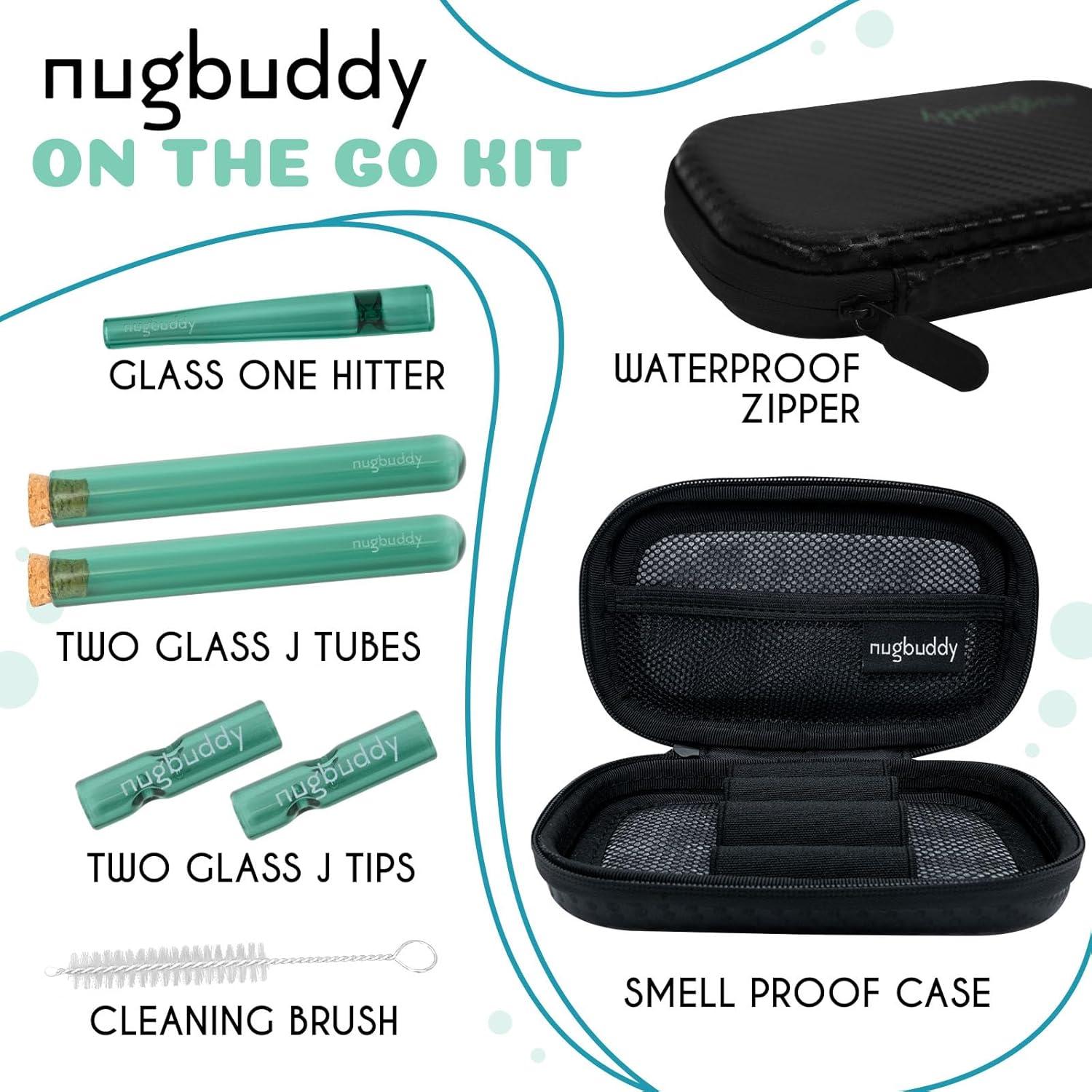 Estuche de Viaje Nugbuddy Verde - Accesorios de Vidrio Incluidos