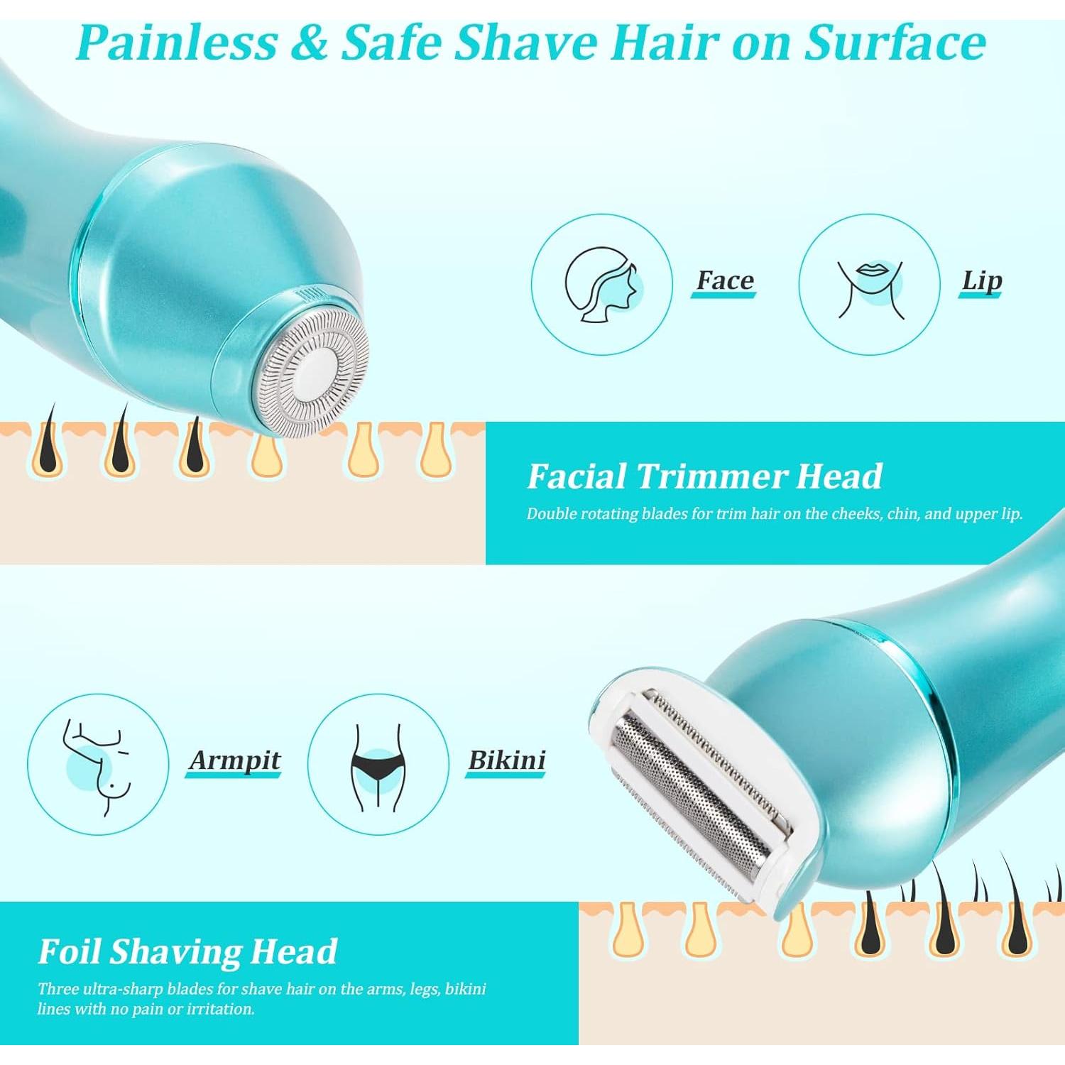 Epilador YHC 3-en-1 Inalámbrico Impermeable para Mujeres