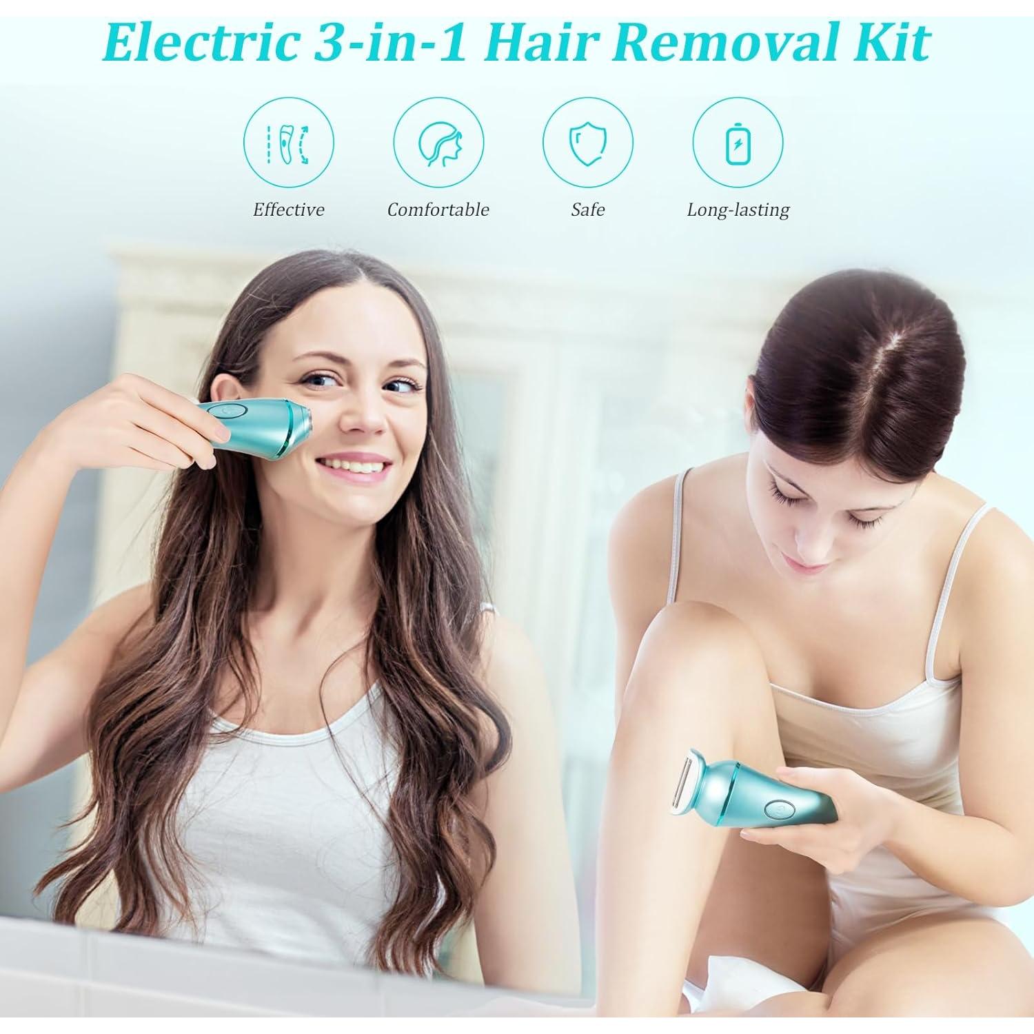 Epilador YHC 3-en-1 Inalámbrico Impermeable para Mujeres