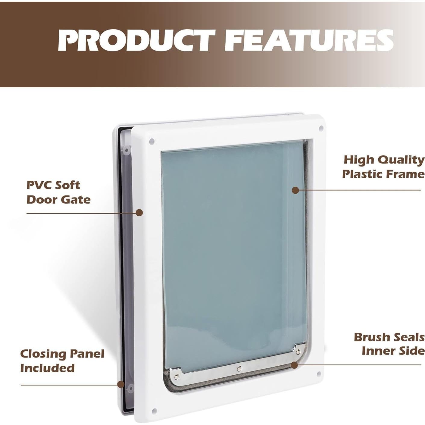 Puerta para Mascotas PETPRIME Grande 2 Vías con Bloqueo