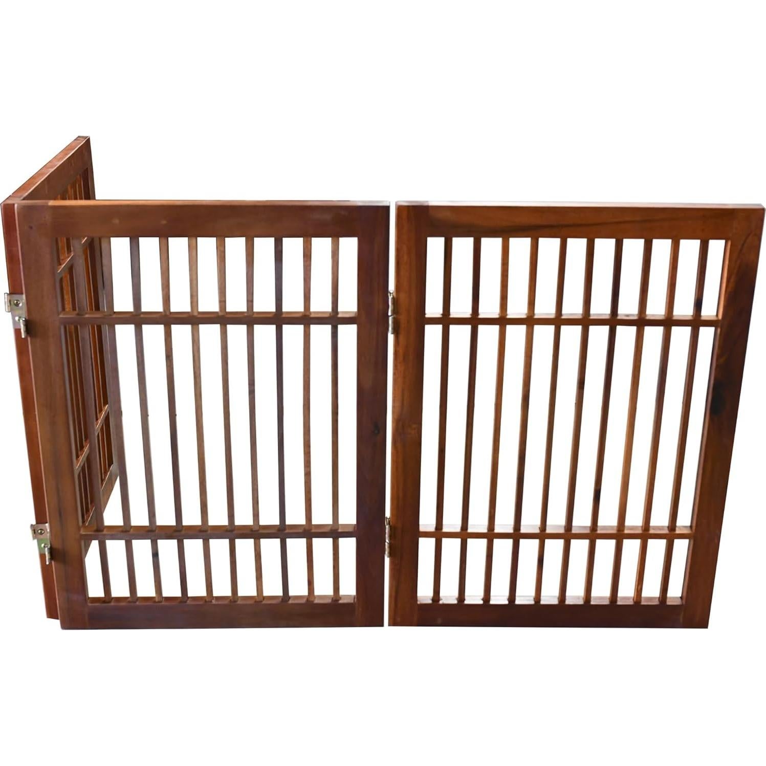 Puerta para Perros Urnporium de Madera Acacia Plegable 60,96 cm