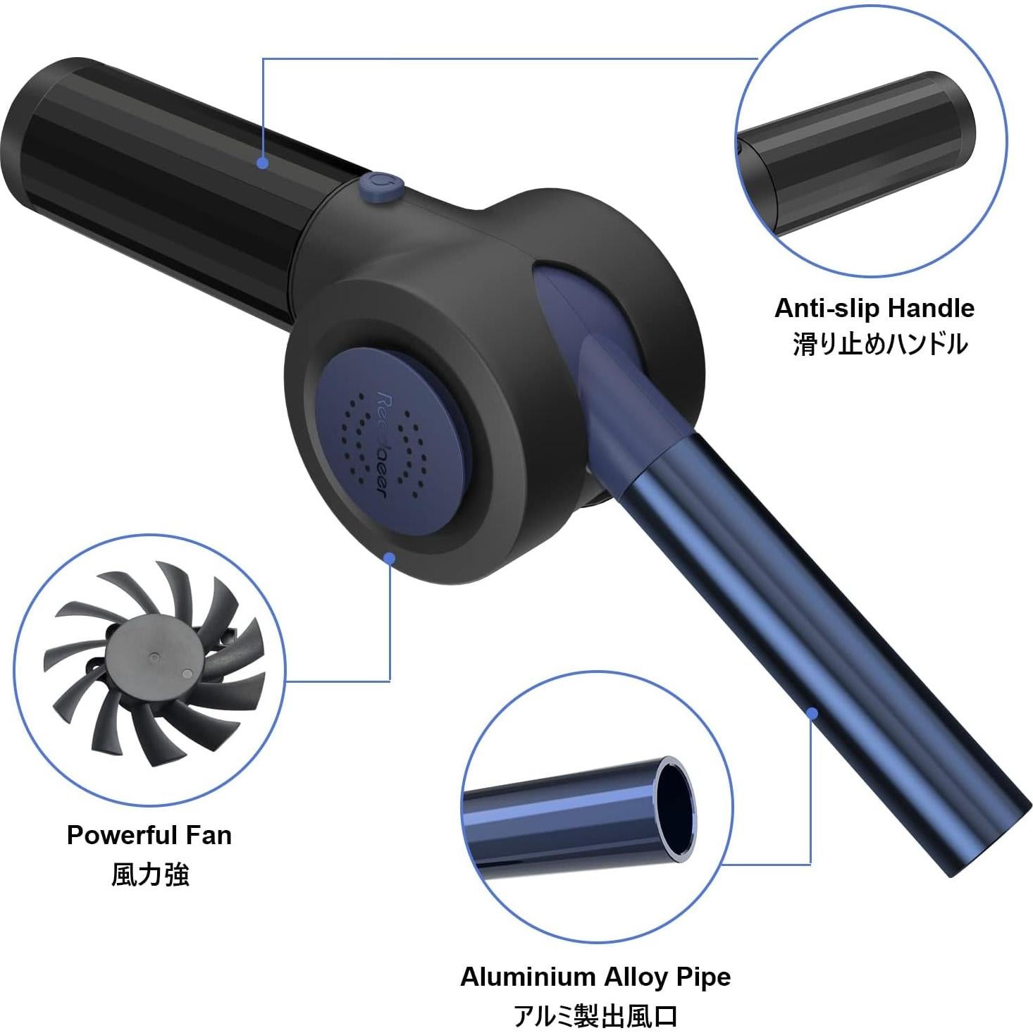 Ventilador de Barbacoa READAEER Portátil 5V 18W Azul