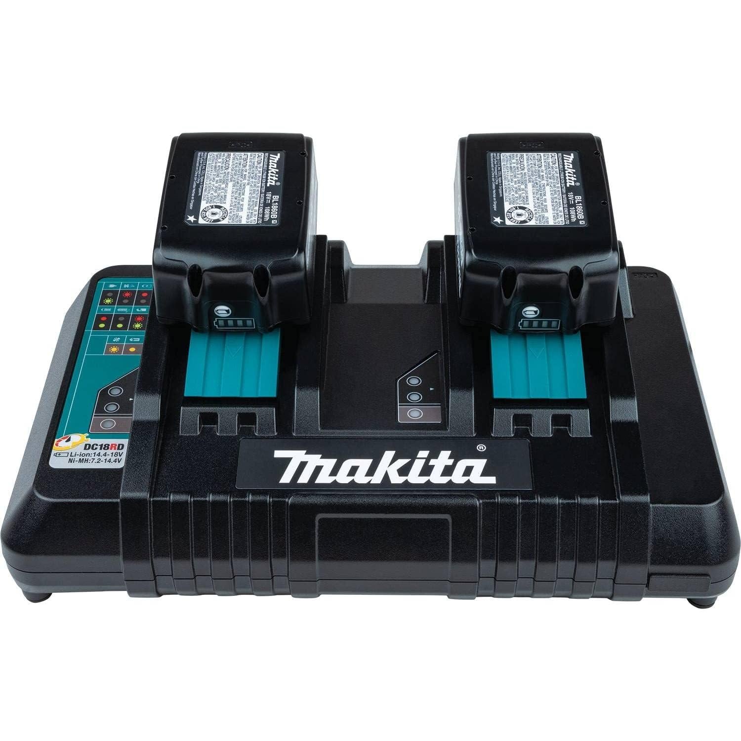 Cargador Rápido Doble Puerto 18V Litio-Ion Makita DC18RD
