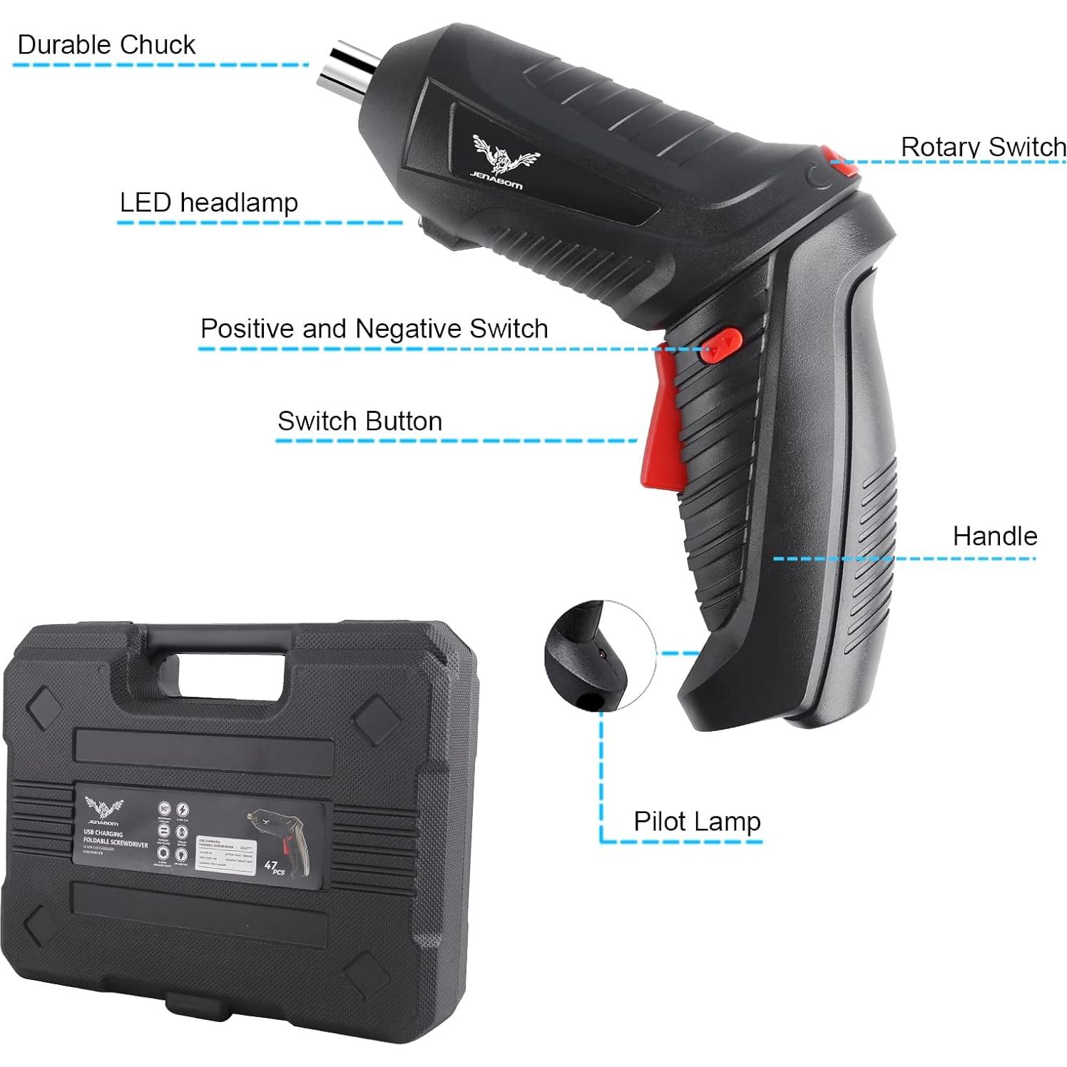 Destornillador Eléctrico Inalámbrico JENABOM 47 en 1 3.6V