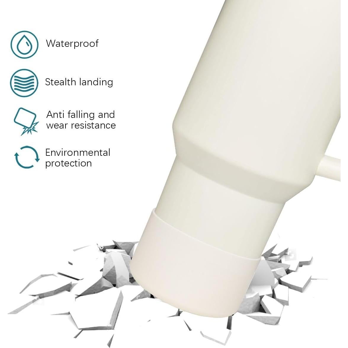 HEYSKAY 2pcs Protective Flask Silicone Boot Base for Stanley Quencher Adventure 40oz & Stanley IceFlow 20oz 30oz Tumbler, and Compatible with 12-24oz Hydro Sport Water Bottles,Yeti and More