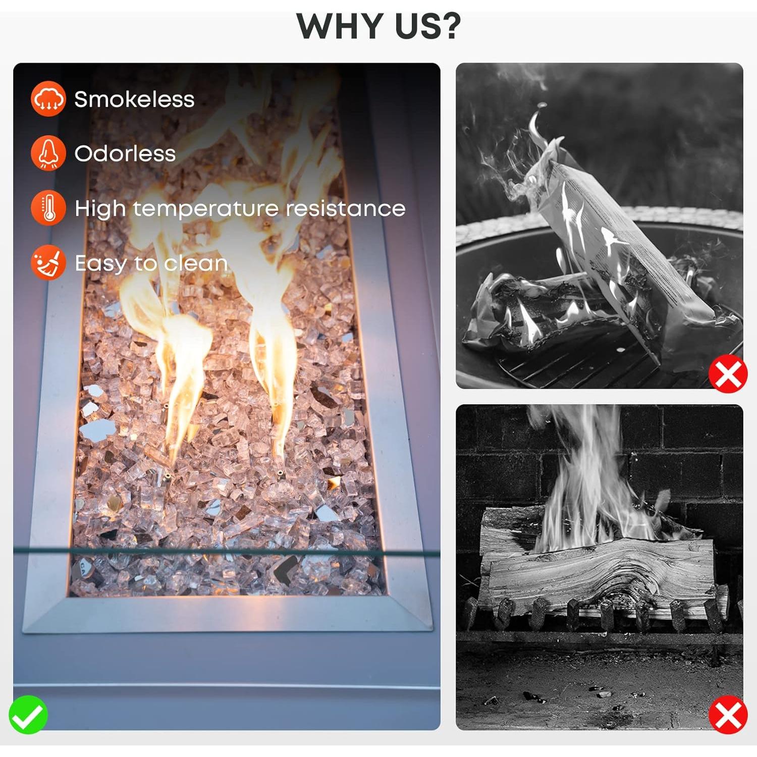 Vidrio de Fuego Stanbroil 4,54 kg Reflectante Platino 1/2"