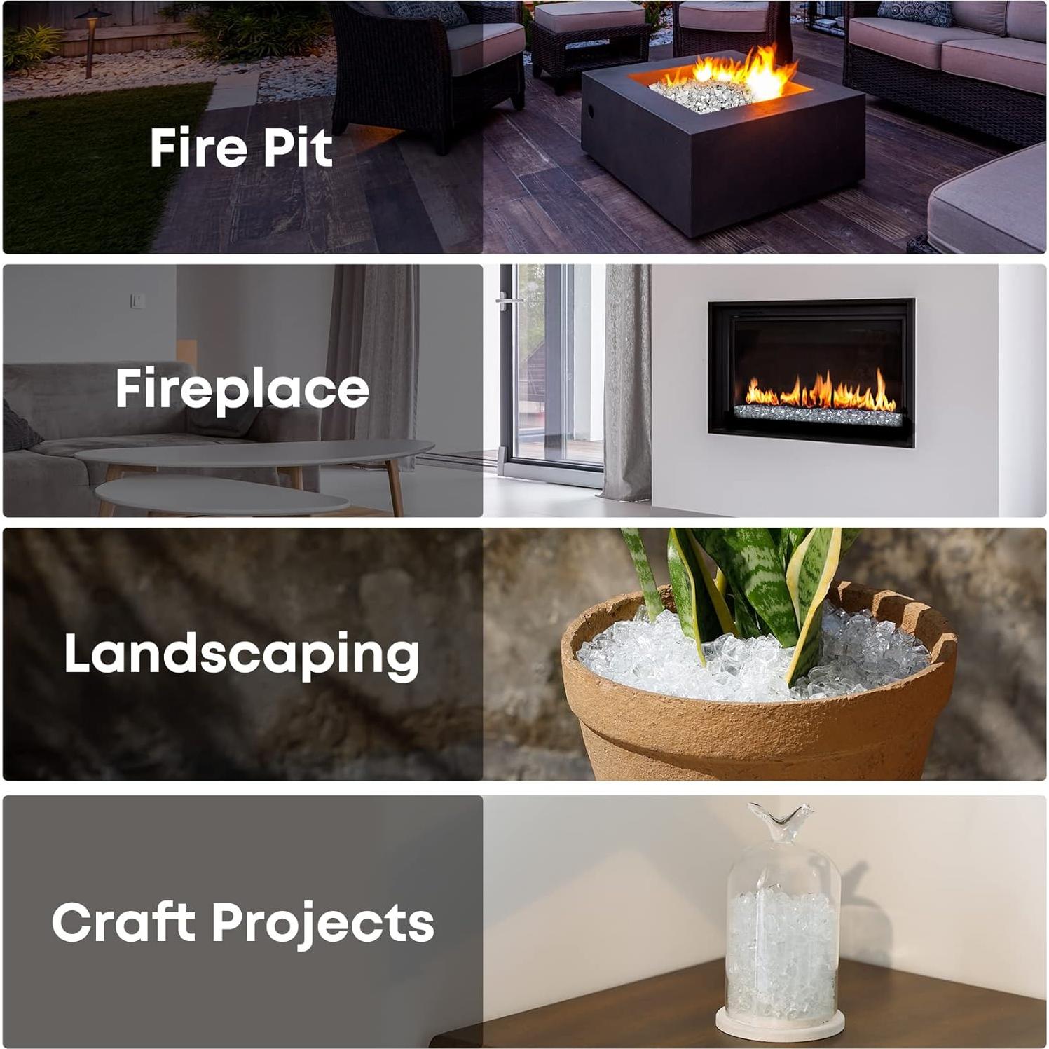 Vidrio de Fuego Stanbroil 4,54 kg Reflectante Platino 1/2"