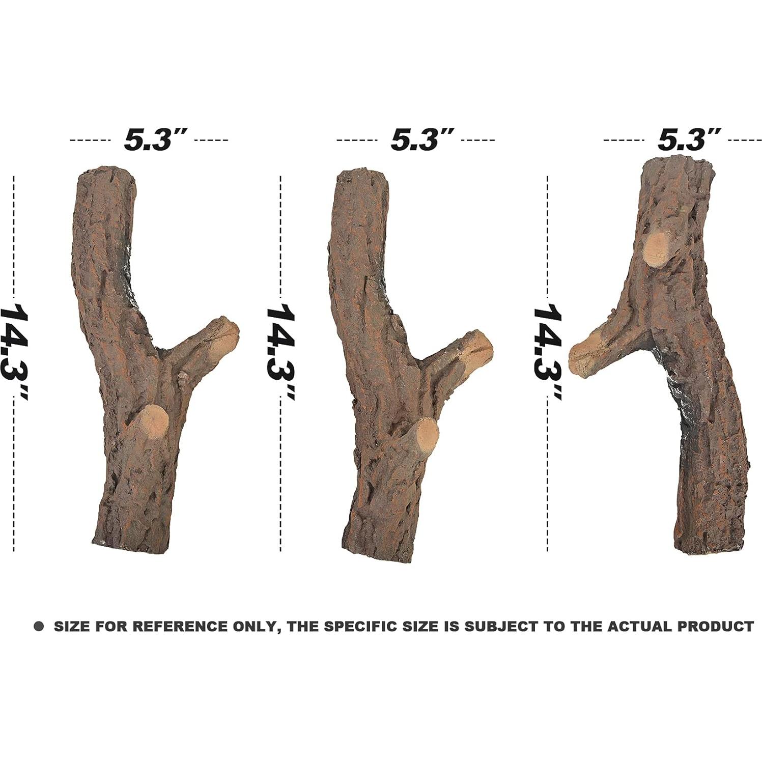 Troncos de Cerámica Skyflame 3 pcs para Chimenea Gas