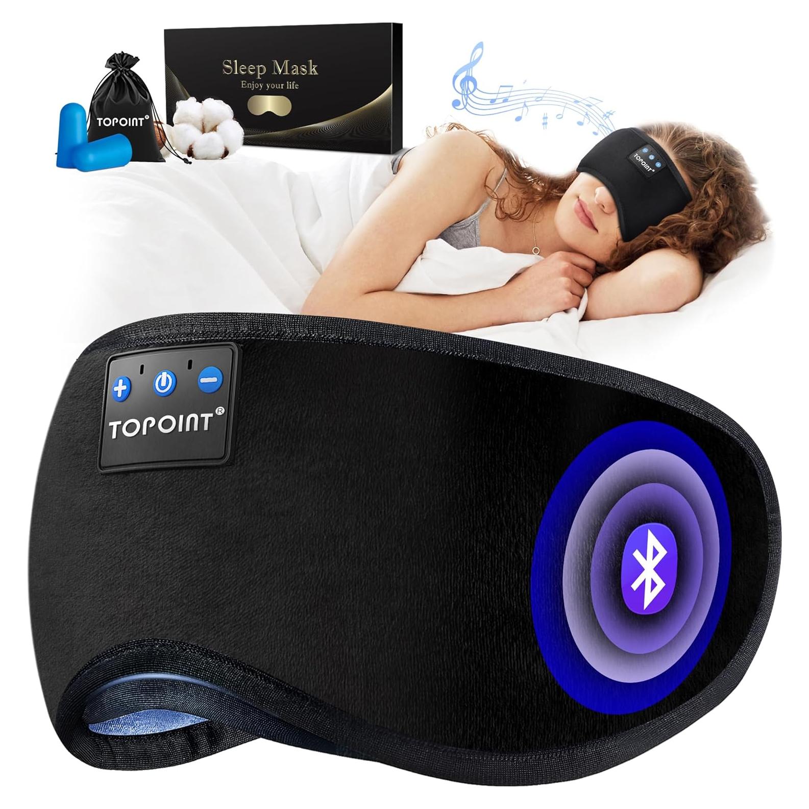 Máscara de Sueño TOPOINT con Auriculares Bluetooth 5.4 Inalámbricos