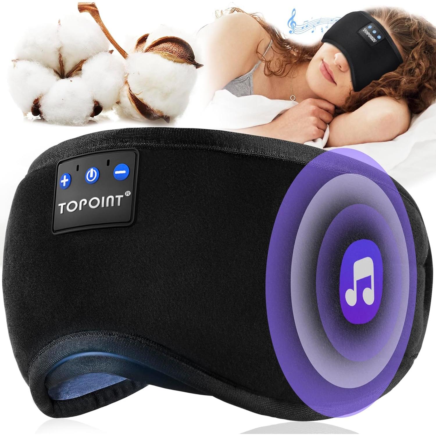 Máscara de Sueño TOPOINT con Auriculares Bluetooth 5.4 Inalámbricos