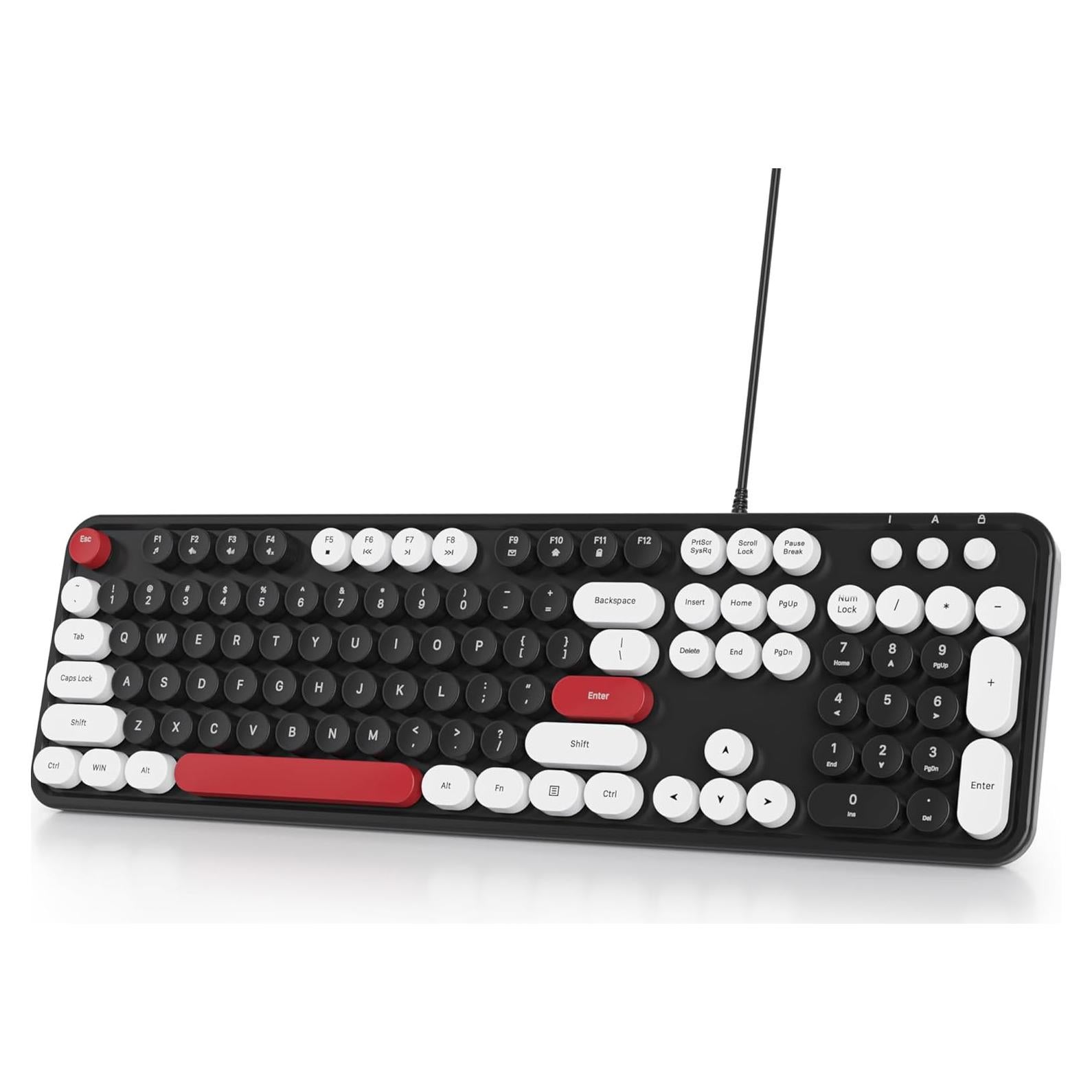 Teclado Retro USB Owpkeenthy Completo con Teclas Flotantes