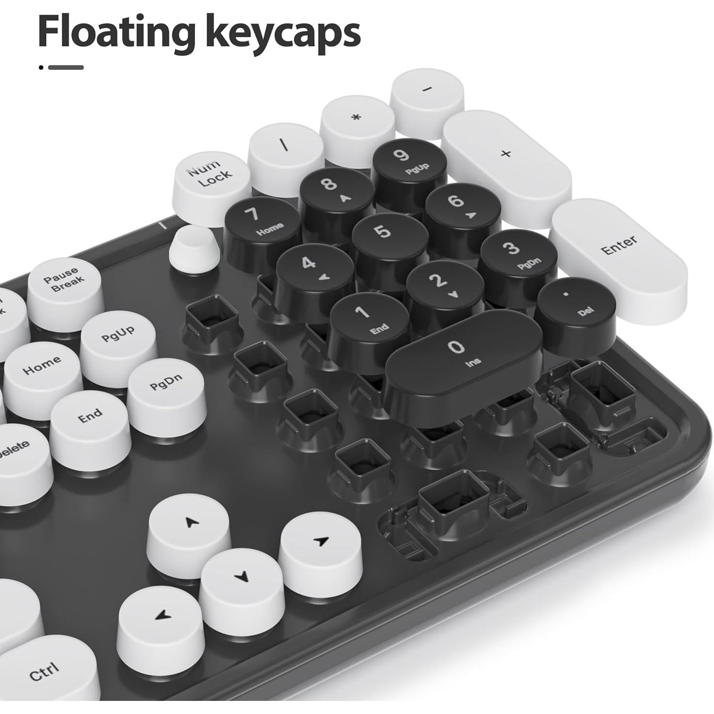 Teclado Retro USB Owpkeenthy Completo con Teclas Flotantes