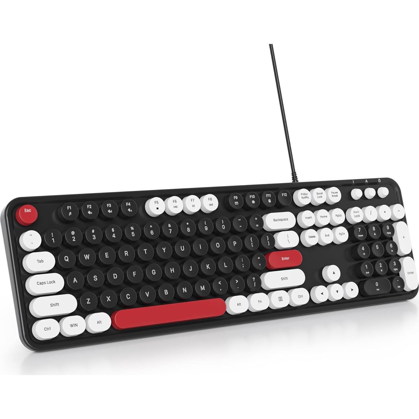 Teclado Retro USB Owpkeenthy Completo con Teclas Flotantes