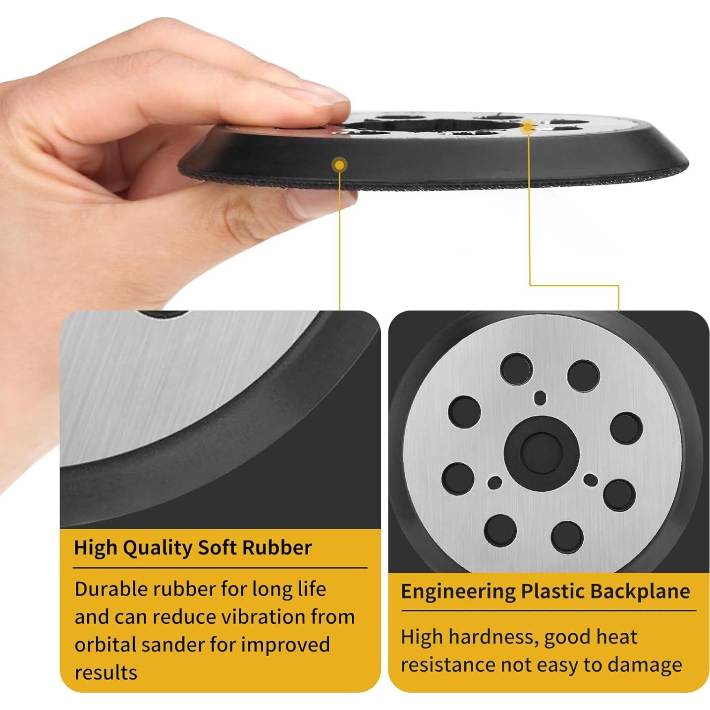 Paquete de 4 almohadillas de lijado 125mm 8 agujeros Makita