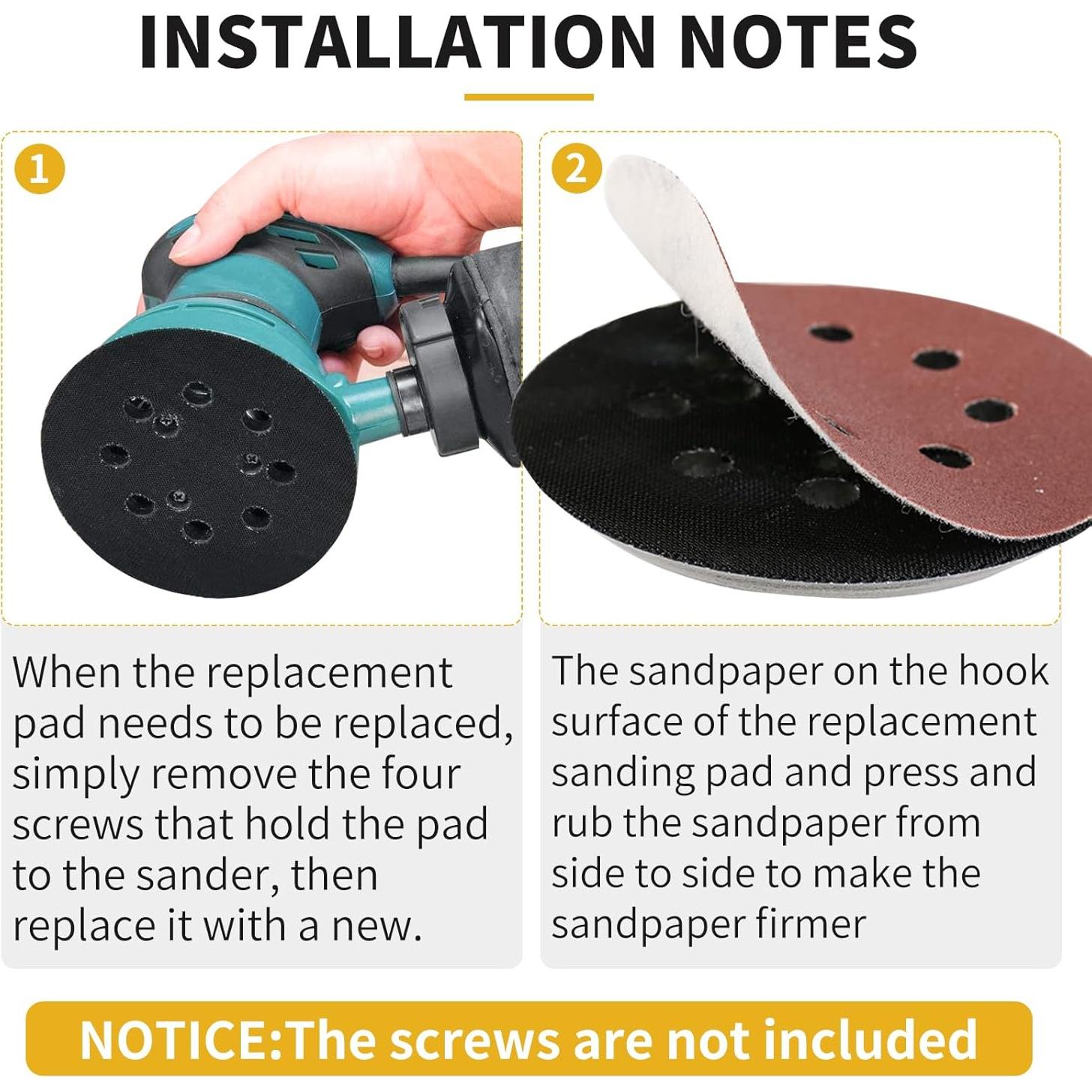 Paquete de 4 almohadillas de lijado 125mm 8 agujeros Makita