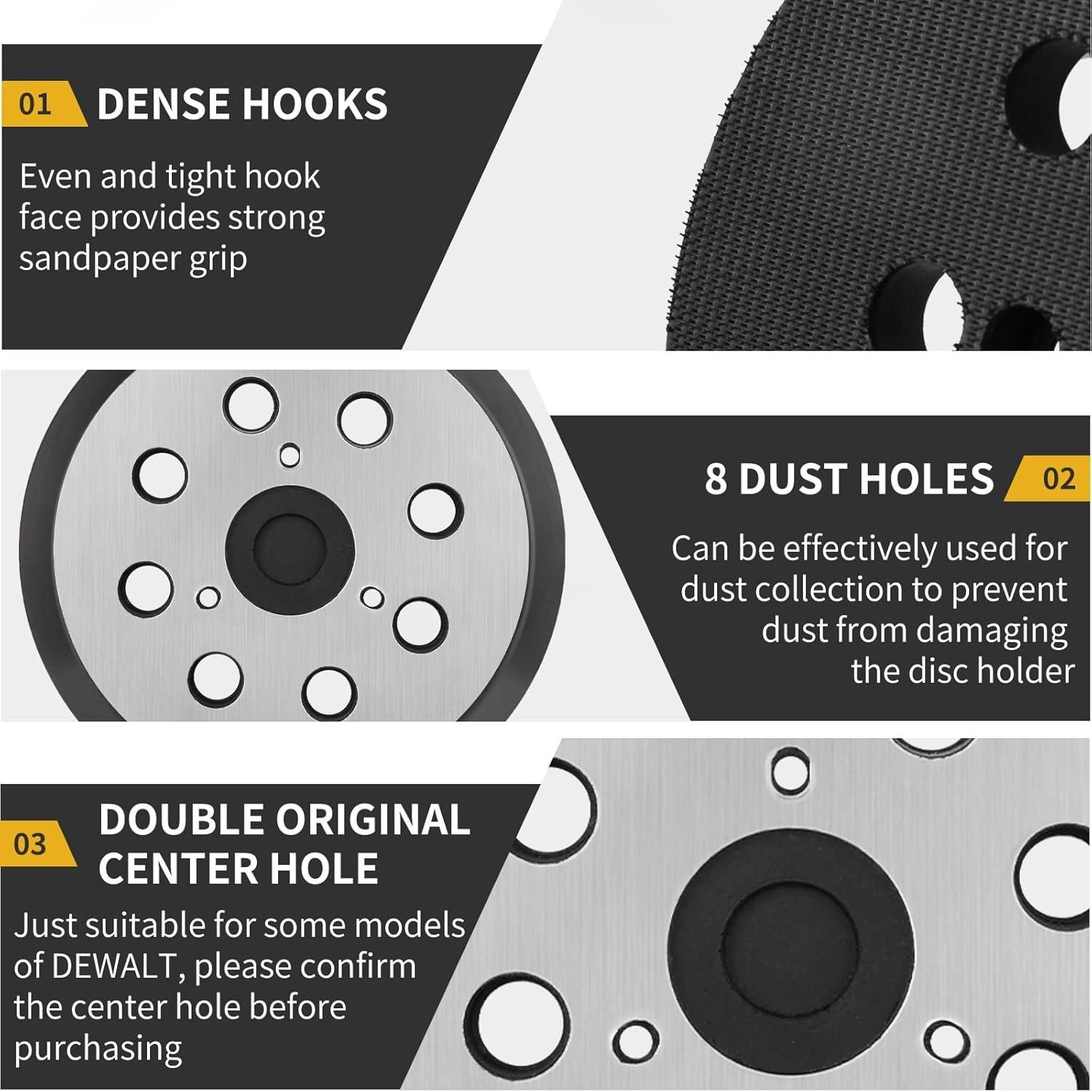 Paquete de 4 almohadillas de lijado 125mm 8 agujeros Makita