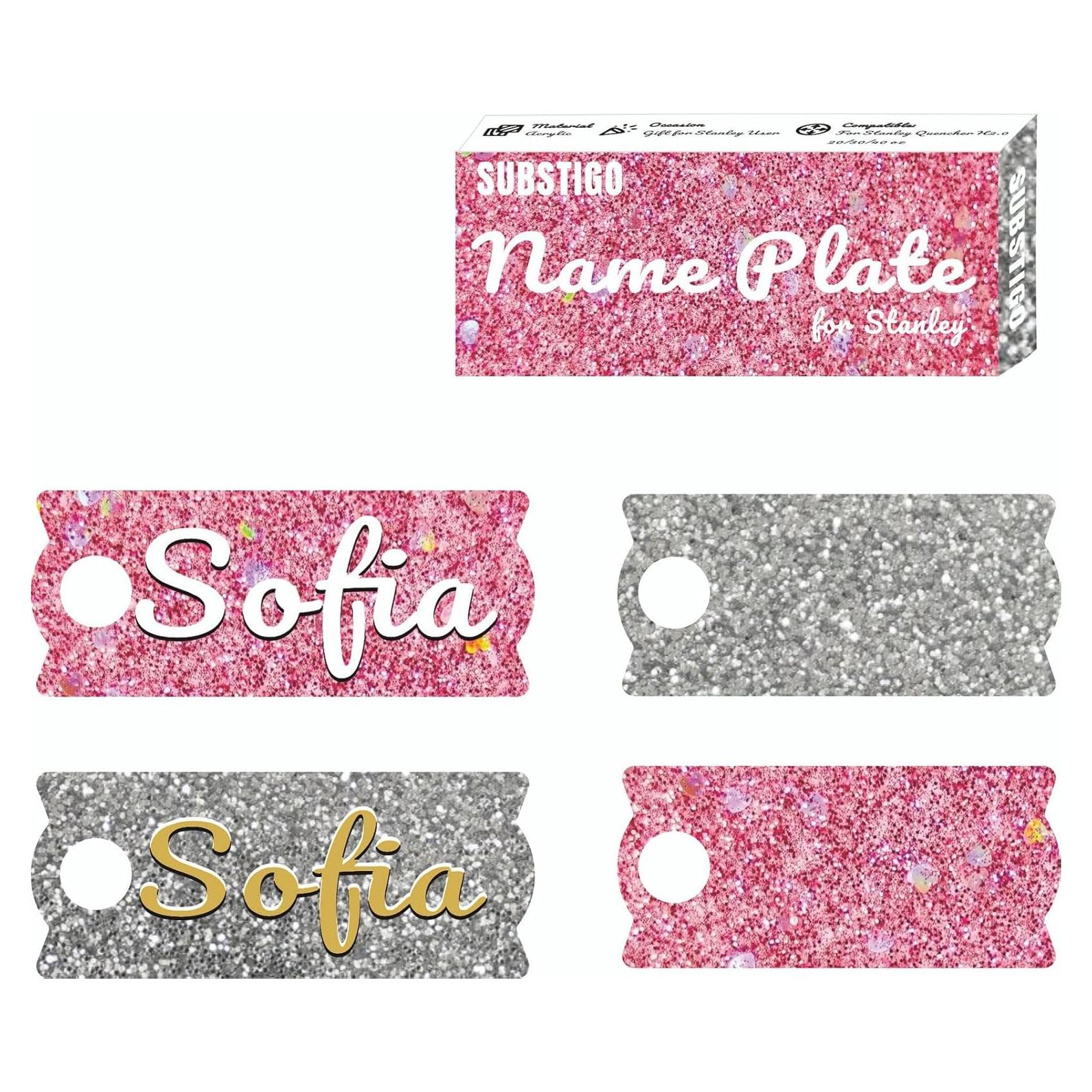 Etiqueta de Nombre Acrílica SUBSTIGO Personalizada Sofia 9x3.7 cm