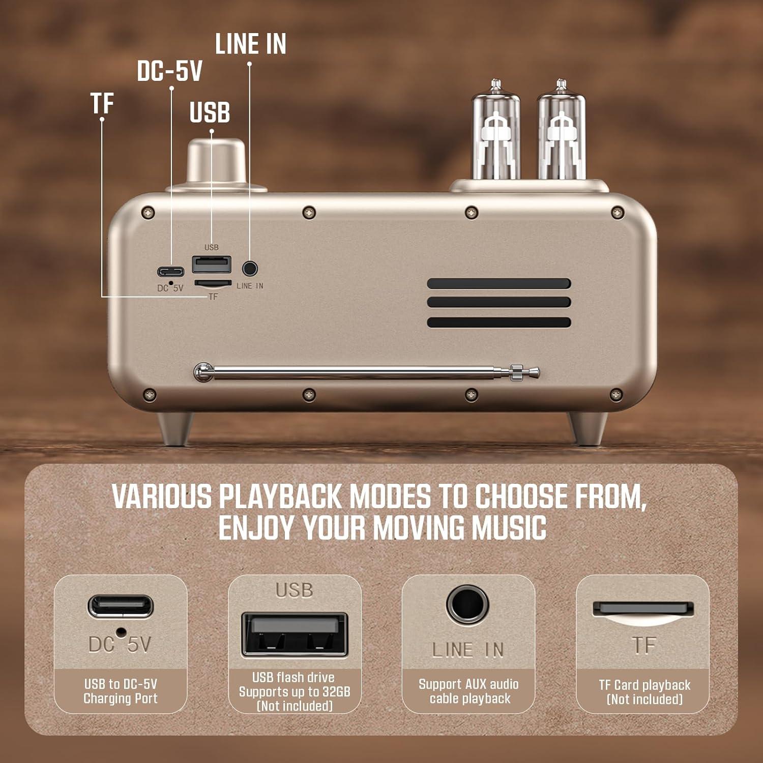 Altavoz Bluetooth Ruihua RH-P260 Retro con Radio FM y USB