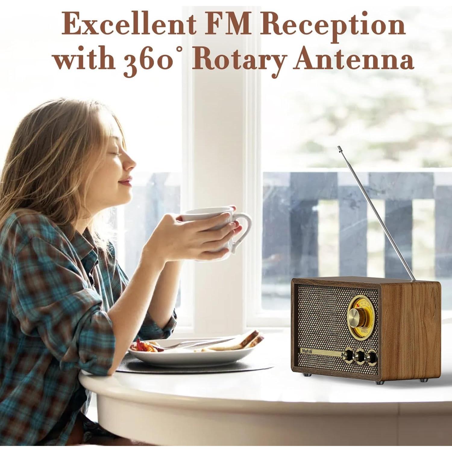 Radio Retro Mufoli RA60S-G Bluetooth y Ruido Blanco