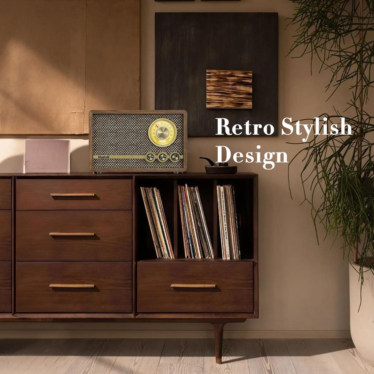 Radio Retro Mufoli RA60S-G Bluetooth y Ruido Blanco