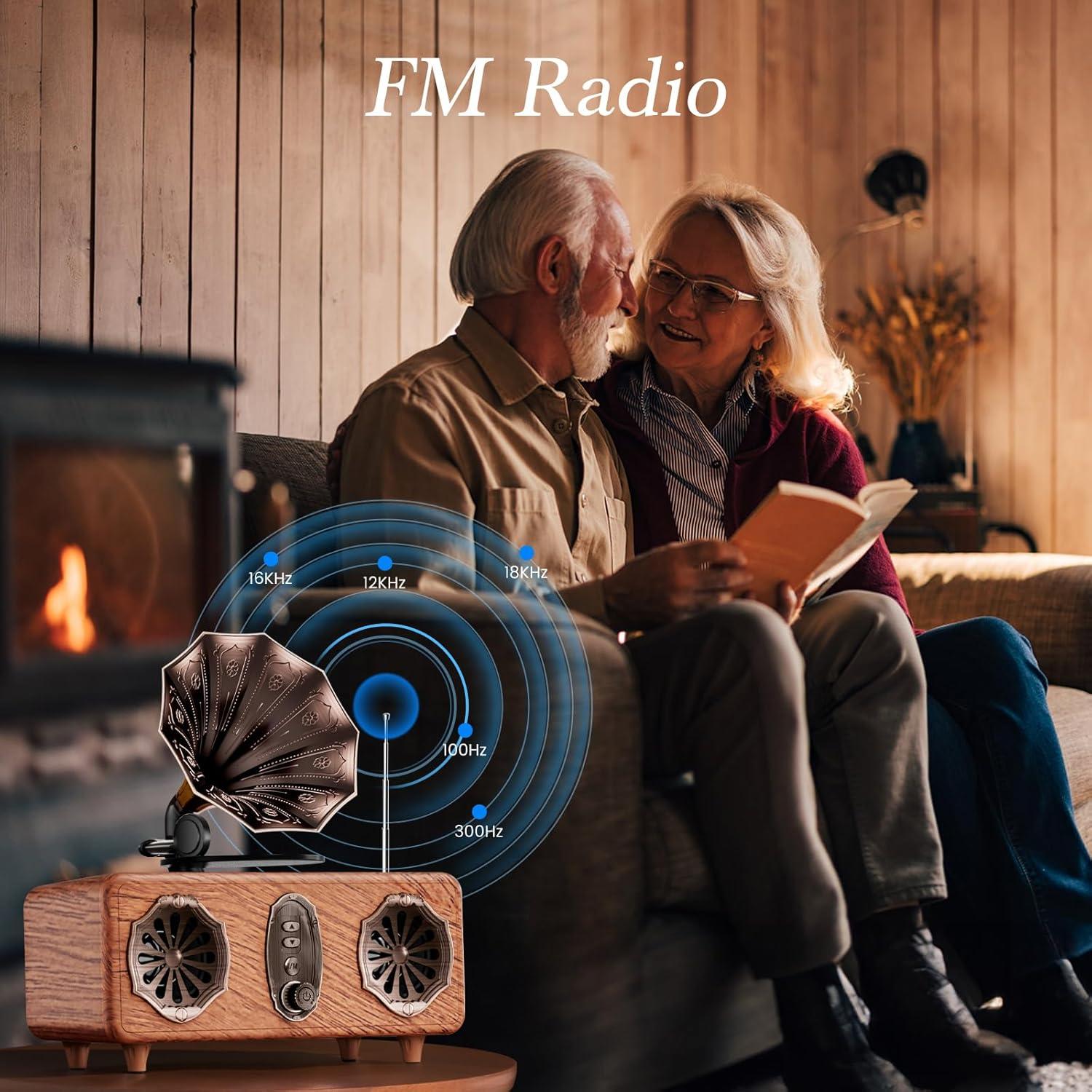 Altavoz Bluetooth FREEFISH AS36 Retro con Radio FM y USB