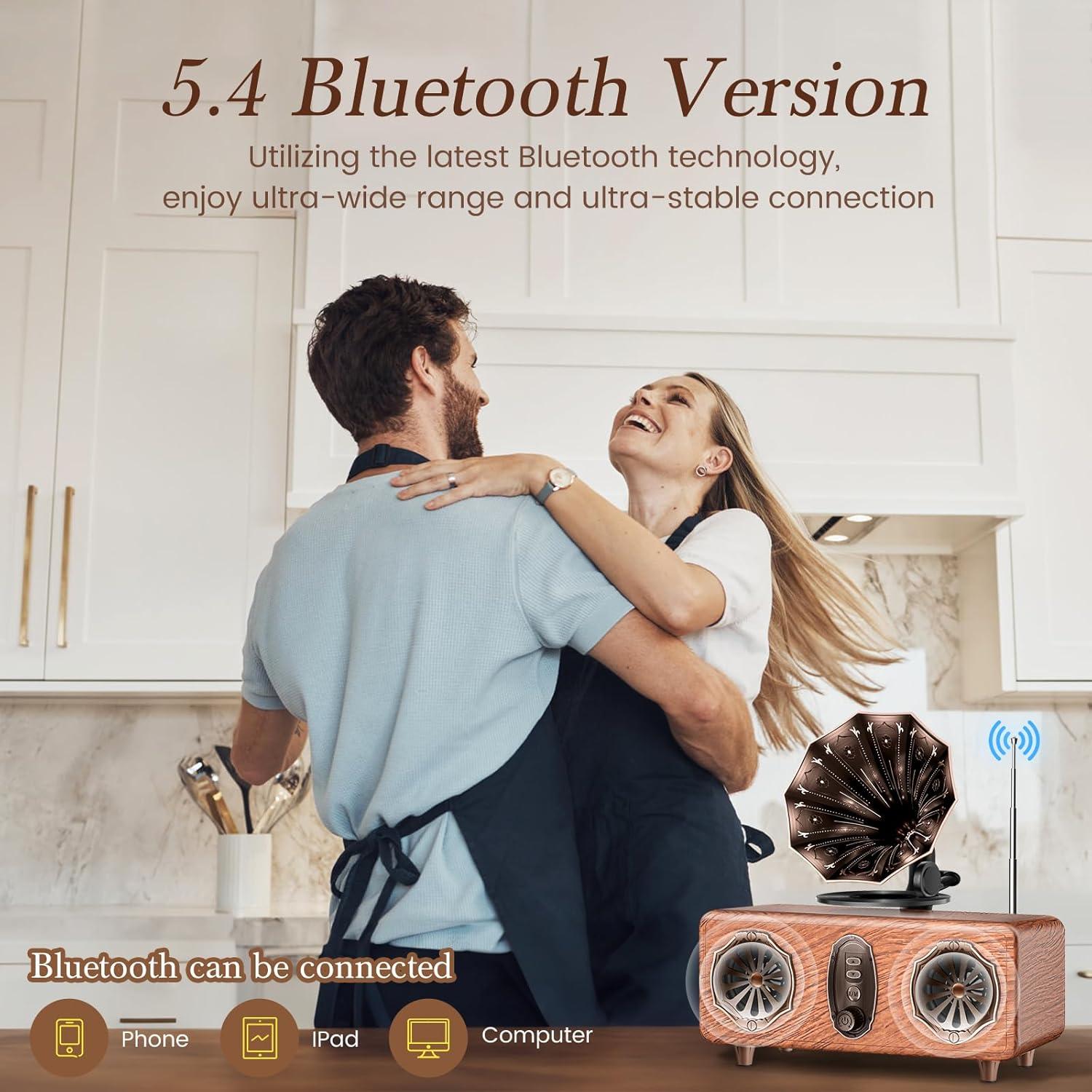 Altavoz Bluetooth FREEFISH AS36 Retro con Radio FM y USB