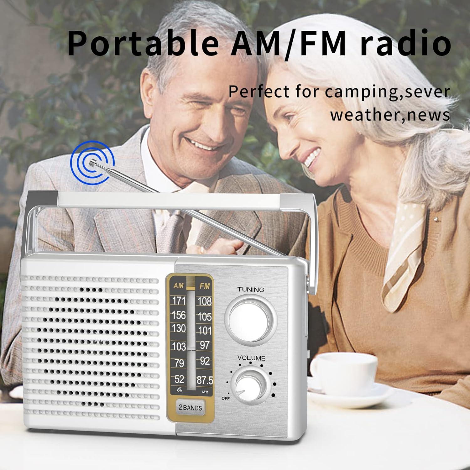 Radio Portátil AM/FM Dongguan YR-R18 Blanca con Auriculares