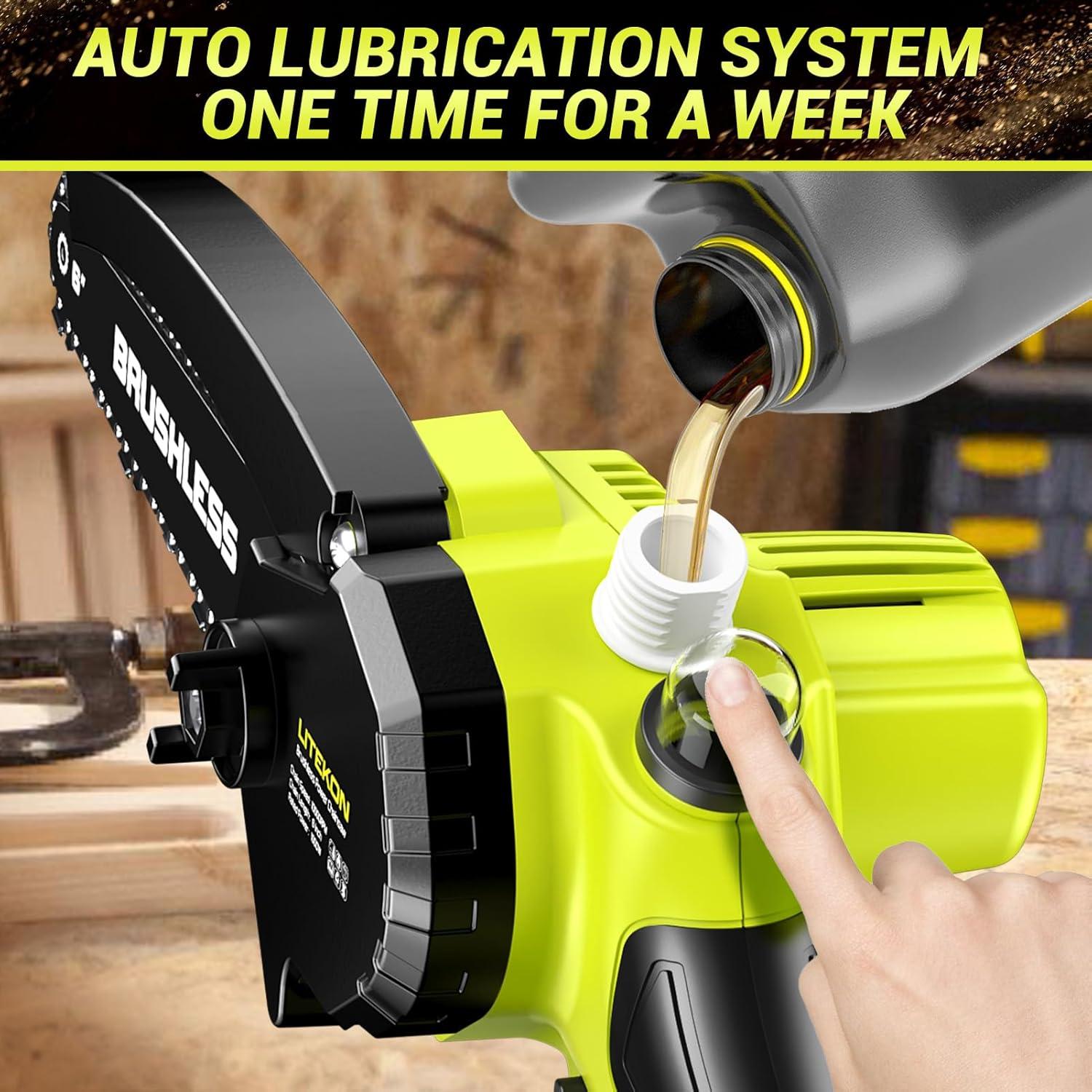 Mini Motosierra Eléctrica LITEKON 20V 1000W 6" con 2 Baterías