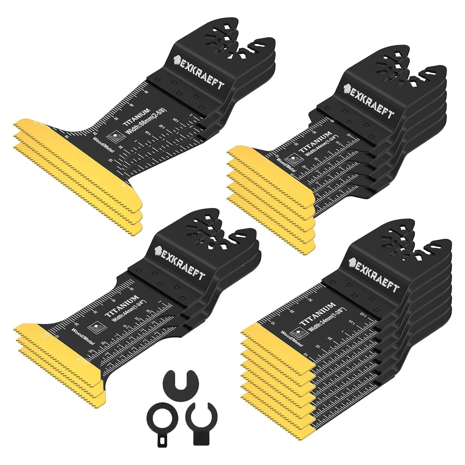 18 Cuchillas Oscilantes de Titanio EXKRAEFT para Multiherramientas