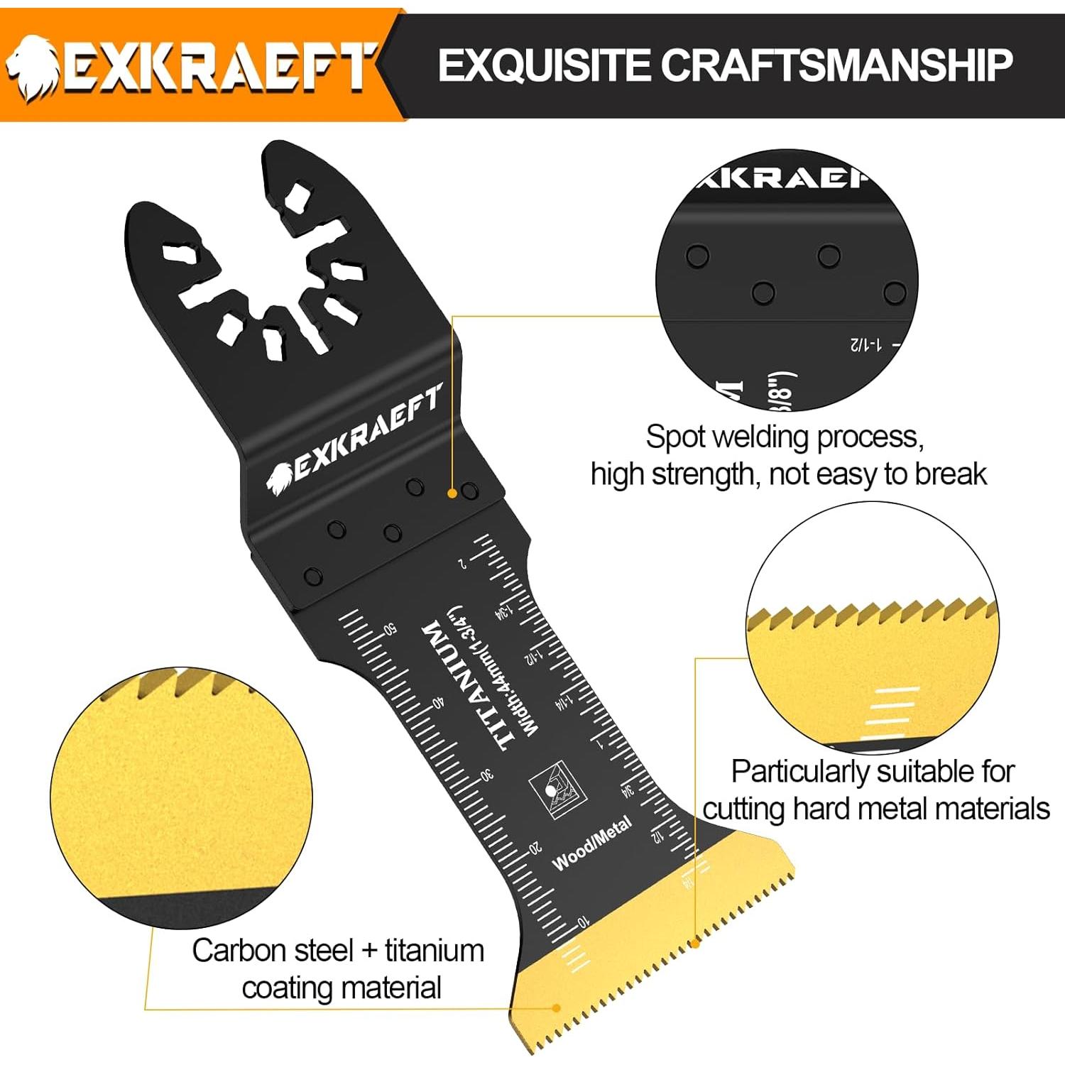 18 Cuchillas Oscilantes de Titanio EXKRAEFT para Multiherramientas