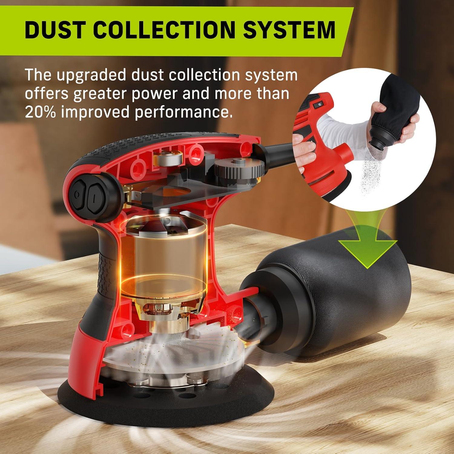 Lijadora Orbital Narbell 3.2A 14000RPM 5" con Bolsa y 15 Papeles