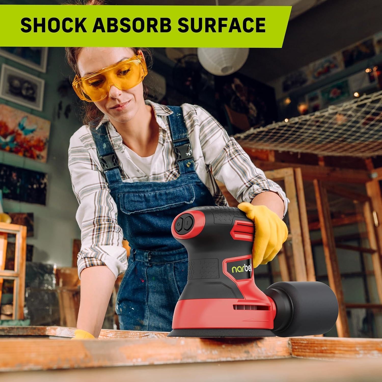 Lijadora Orbital Narbell 3.2A 14000RPM 5" con Bolsa y 15 Papeles