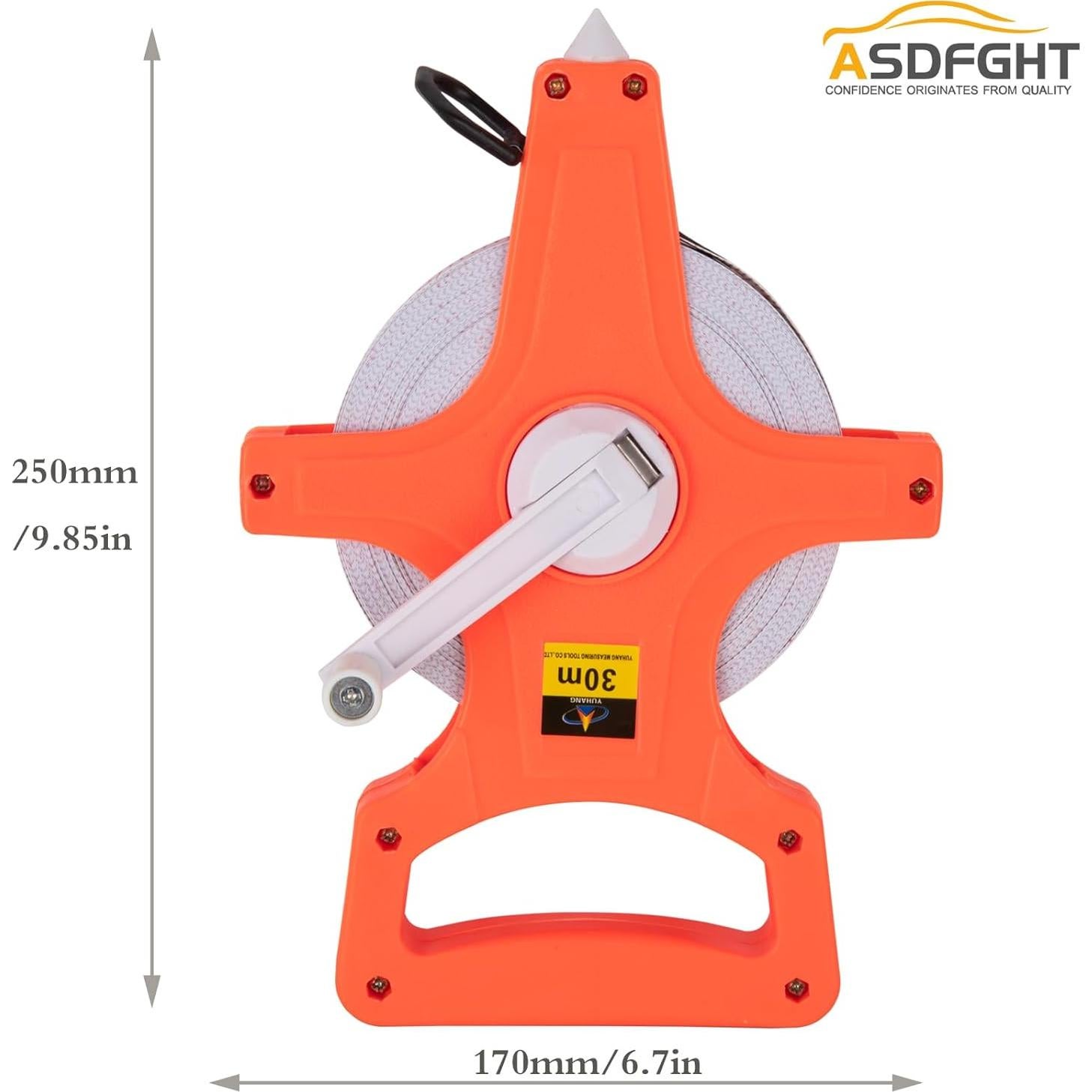 Cinta Métrica de Carrete Abierto 30 m ASDFGHT Doble Lado