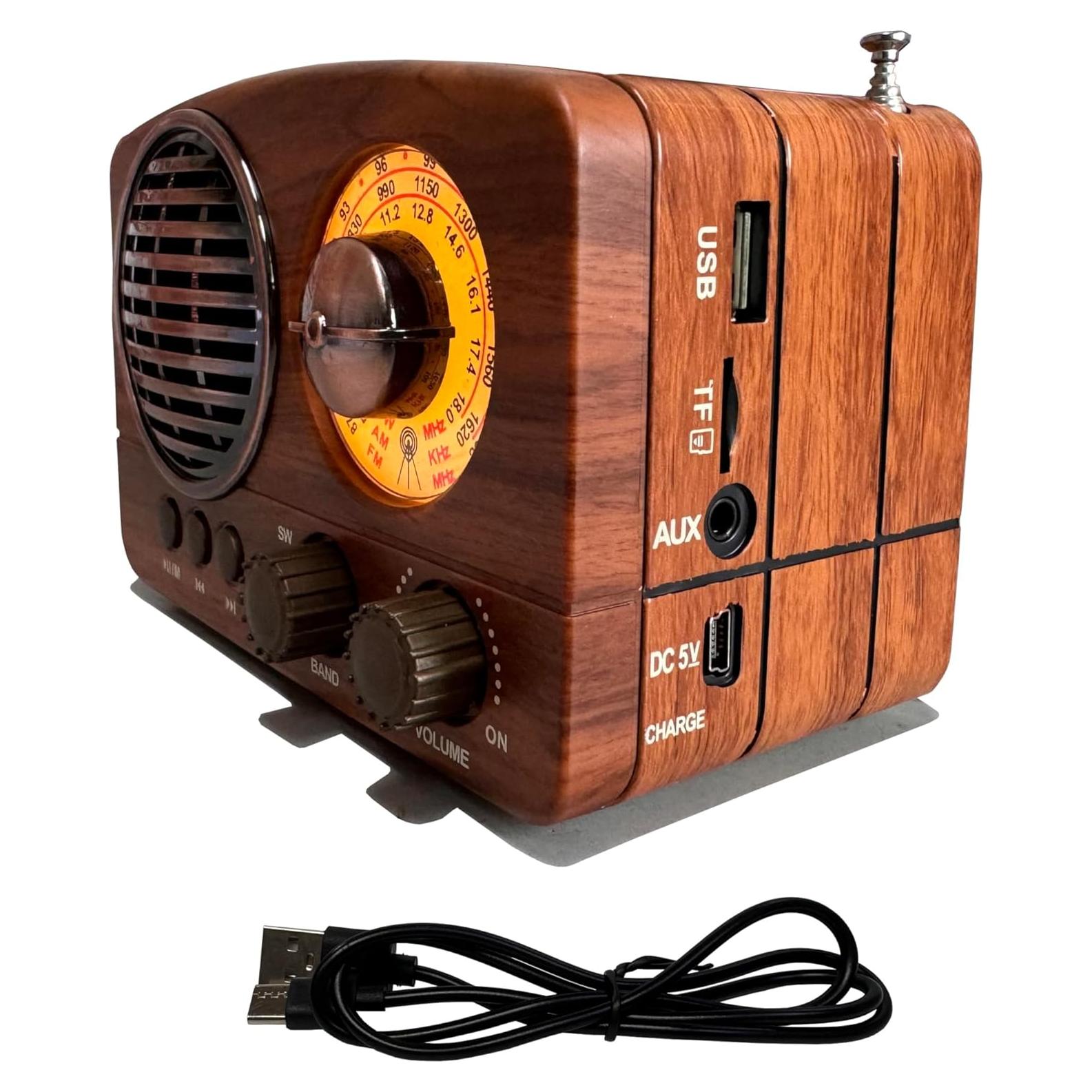 Radio Retro YAGEKING M-1161BT Bluetooth FM AM SW Portátil