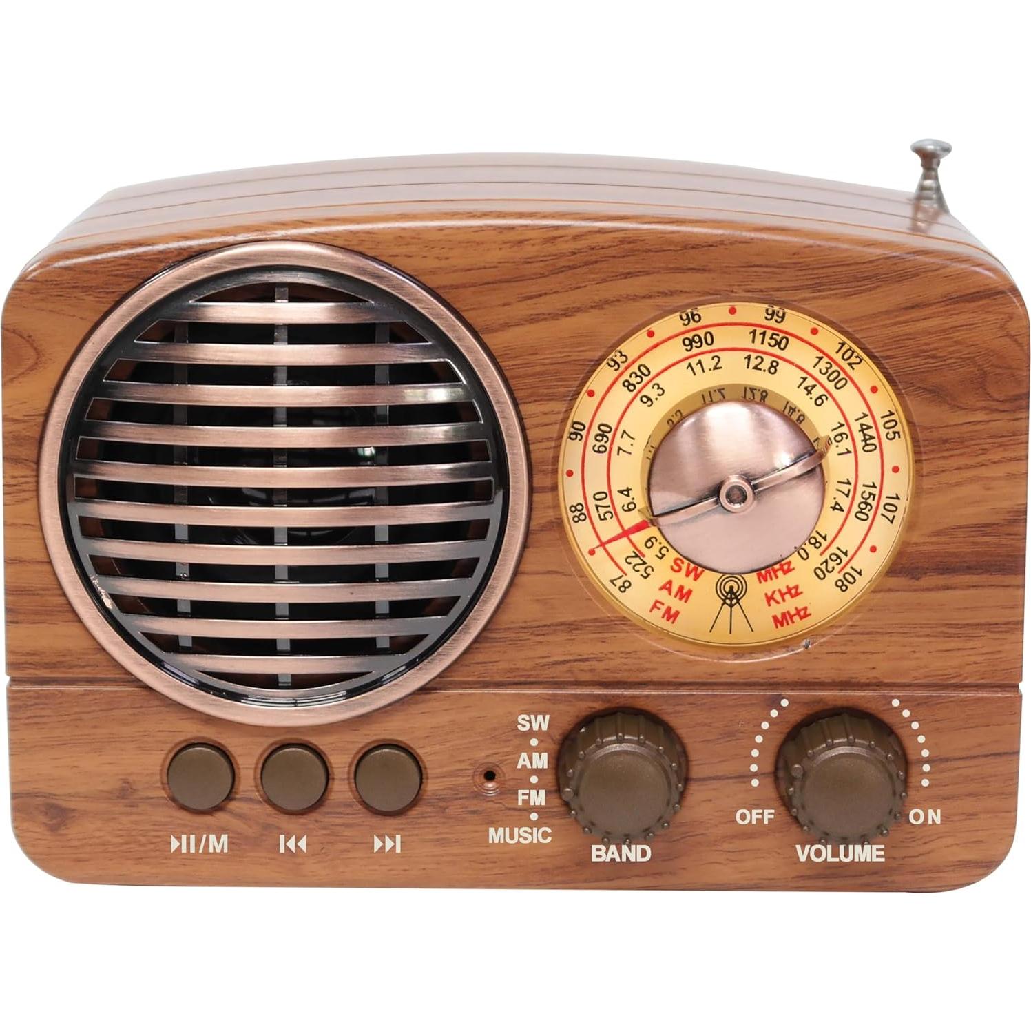 Radio Retro YAGEKING M-1161BT Bluetooth FM AM SW Portátil
