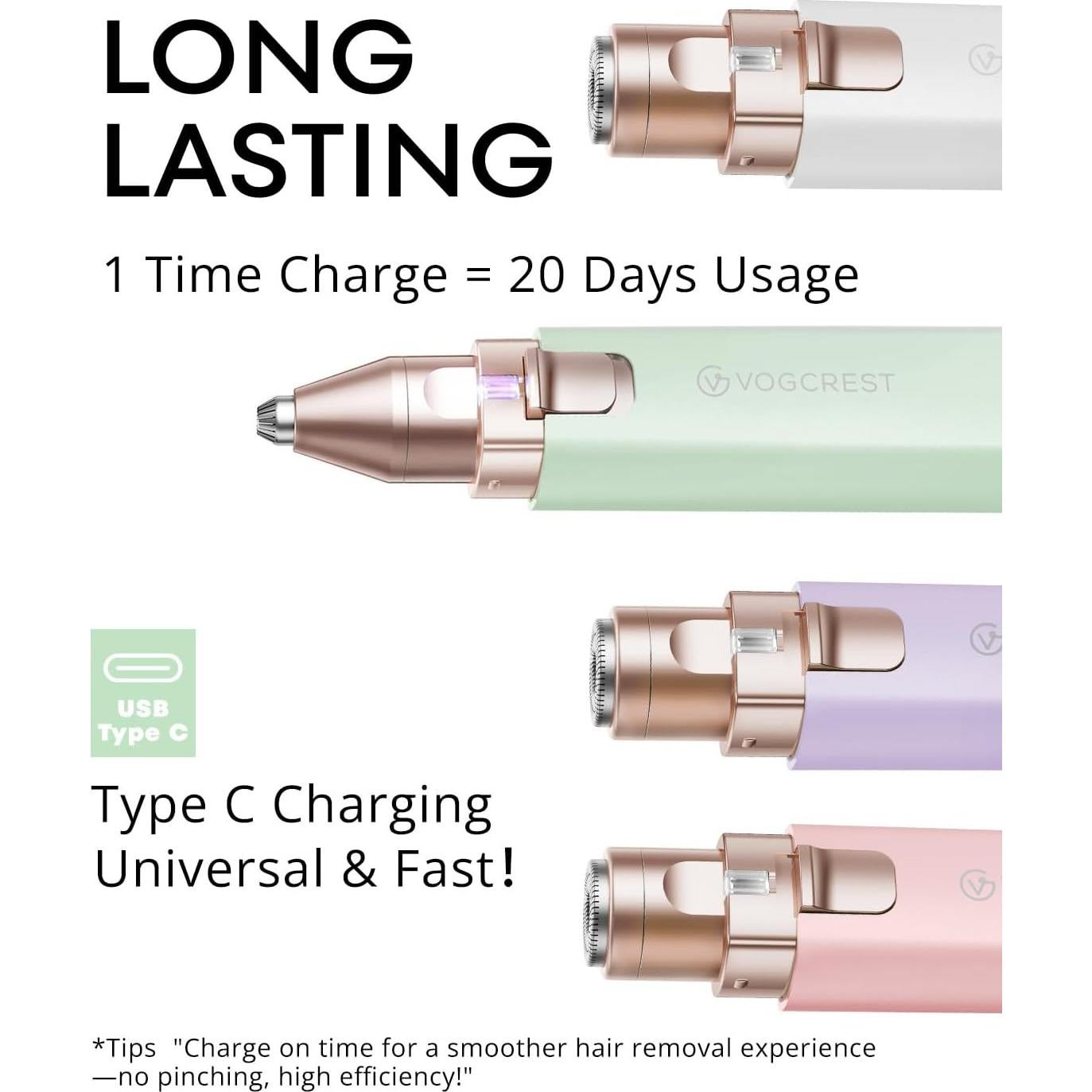 Recortadora de Cabello VOGCREST 2 en 1 para Mujeres - Portátil