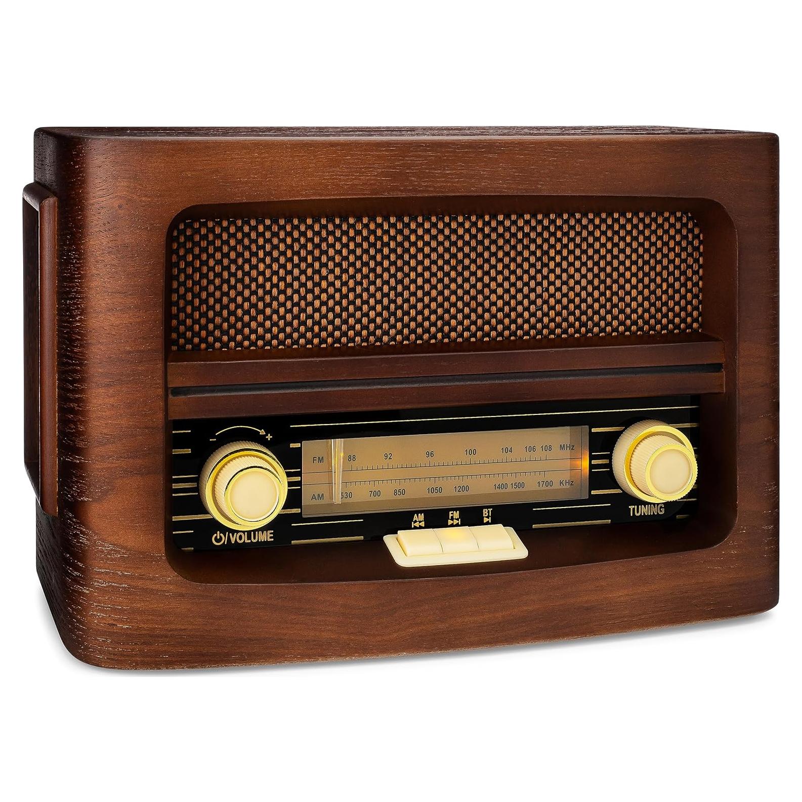 Radio Retro Vintage ClearClick AM/FM Bluetooth Madera